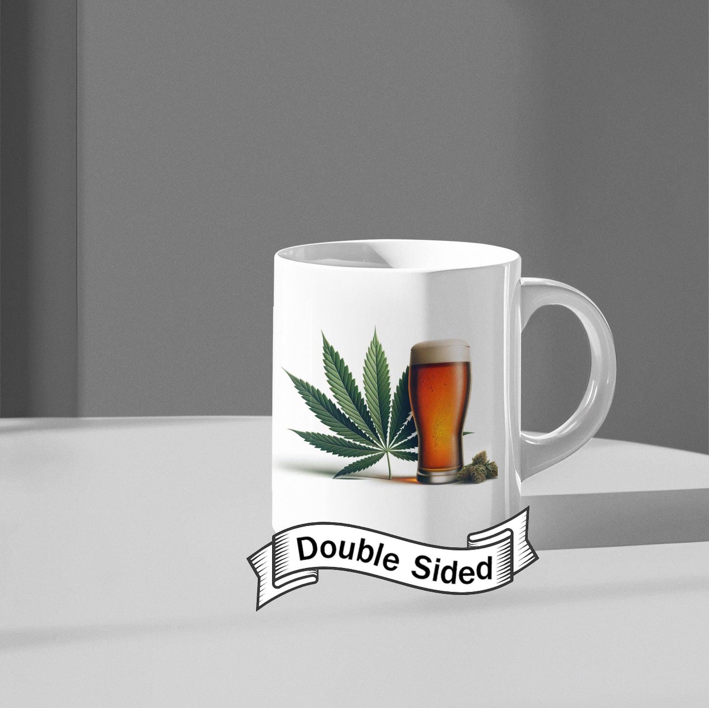 WEED AND BEER - Weed Themed Coffee Mugs for Stoners or Drinkers, Unique Cannabis Gift, Fun Alcoholic Gift