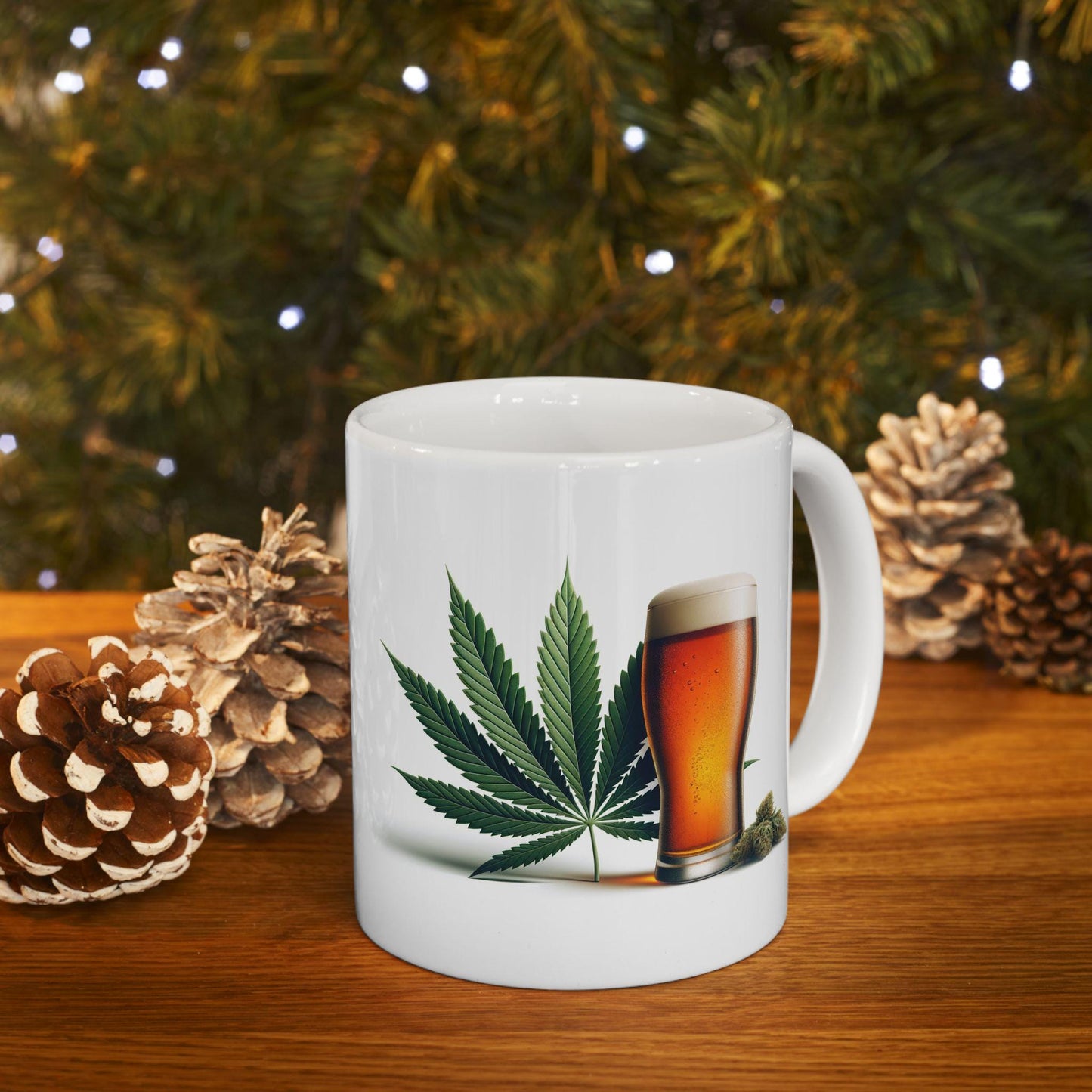 WEED AND BEER - Weed Themed Coffee Mugs for Stoners or Drinkers, Unique Cannabis Gift, Fun Alcoholic Gift