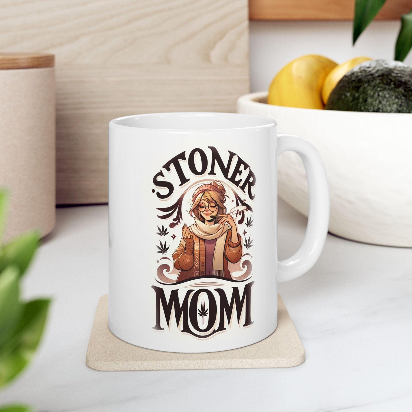 STONER MOM - Weed Themed Coffee Mugs, Marijuana Lovers , Perfect Gift for Smokers, Stoners - Mom Gifts