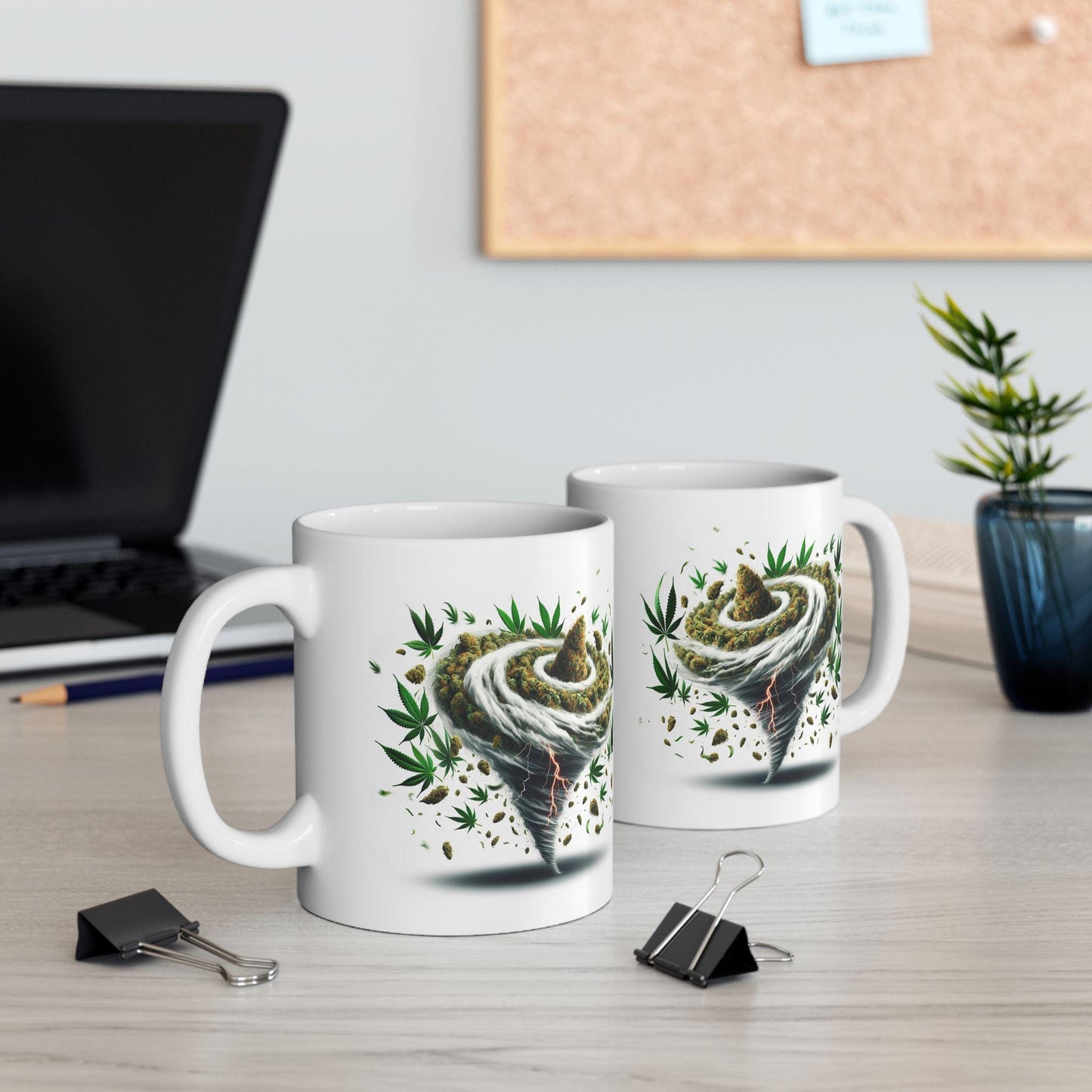 WEED Tornado Mug - Marijuana Themed Coffee Mugs, Weed Graphic - Perfect Gift for Smokers, Weed Lovers, Stoners