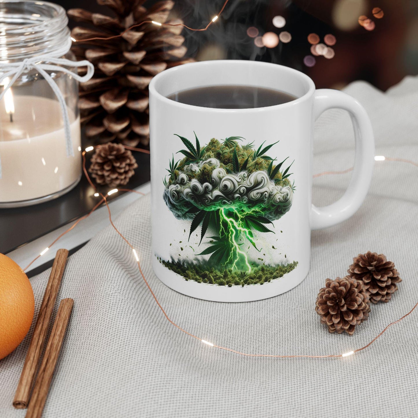 WEED Mushroom Cloud - Marijuana Themed Coffee Mugs, Weed Graphic - Perfect Gift for Smokers, Weed Lovers, Stoners