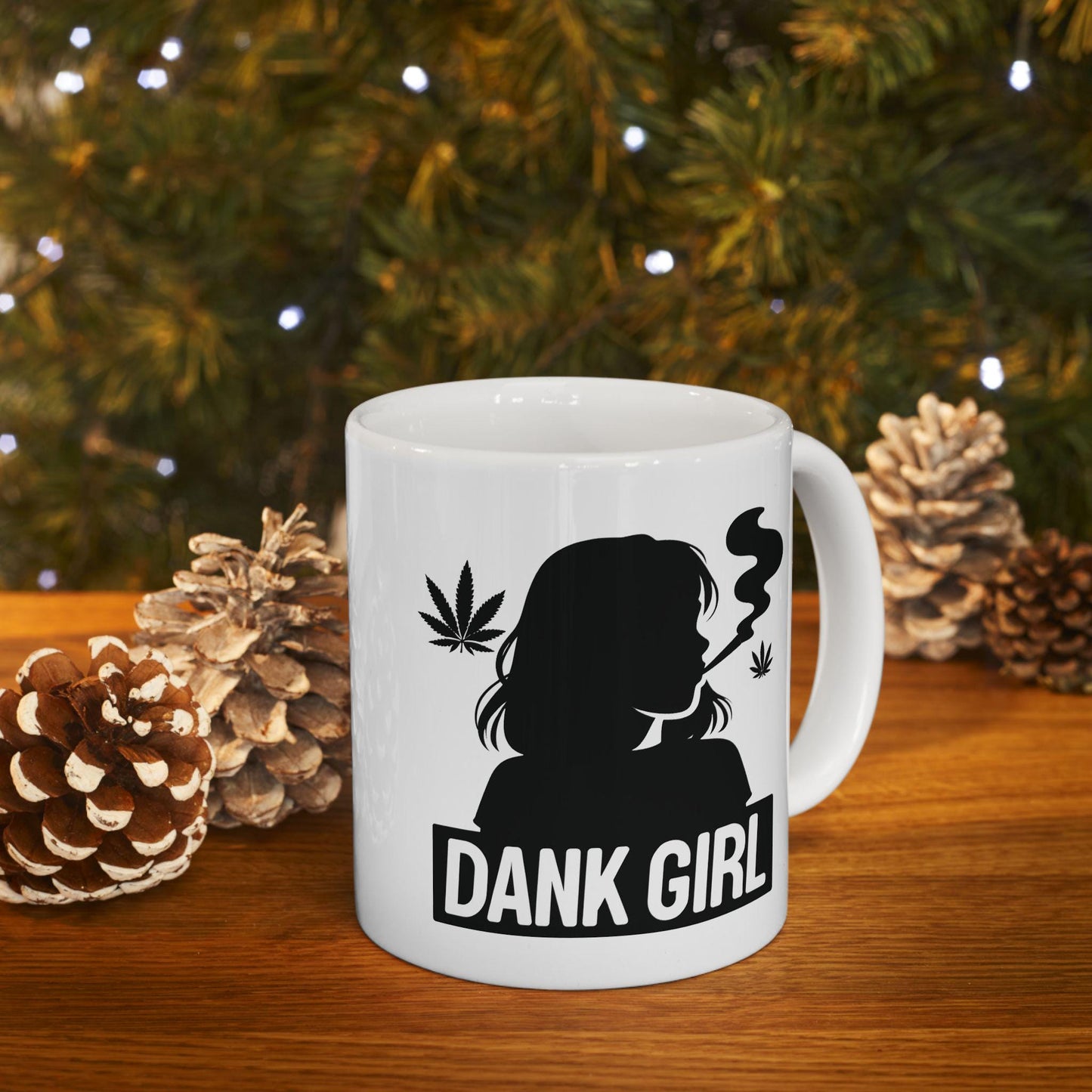 DANK GIRLS - Weed Themed Coffee Mugs - Stoner Gifts for Her (SILHOUETTE) Wake and bake mug, Weed Mug, Dank Girls