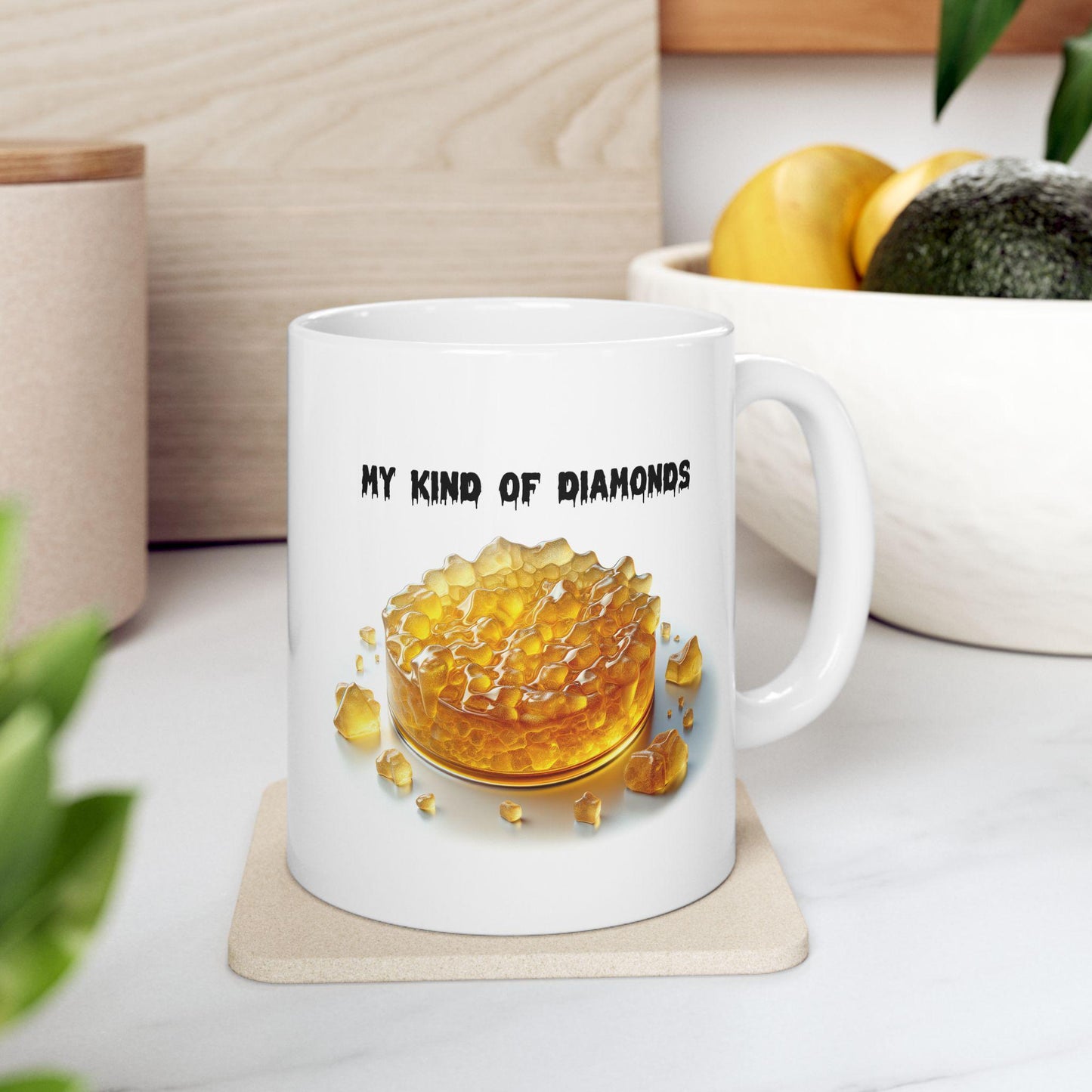 DIAMONDS - WAX/WEED Themed Coffee Mugs, Marijuana Lovers, Perfect Gift for Smokers, Stoners - Dabs Gifts