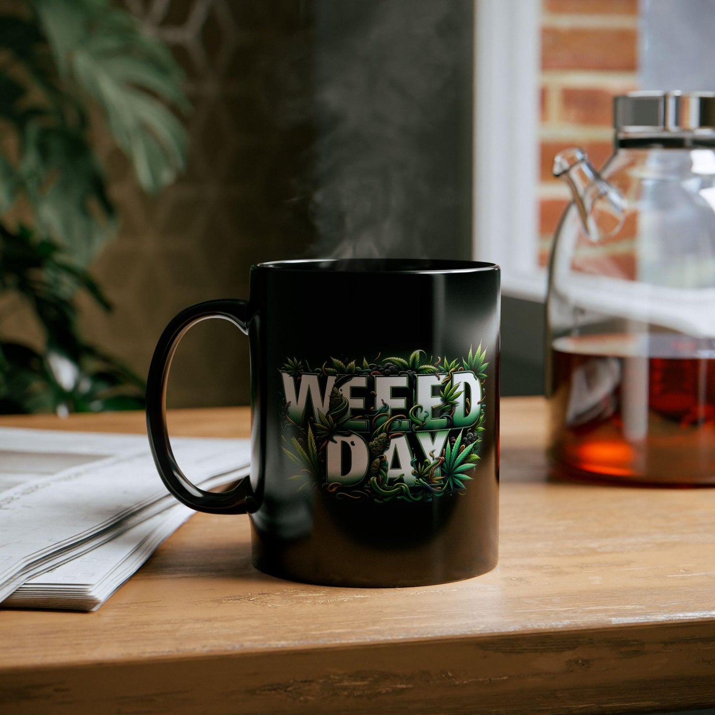 WEED DAY - Weed Coffee Mugs (11oz) BLACK
