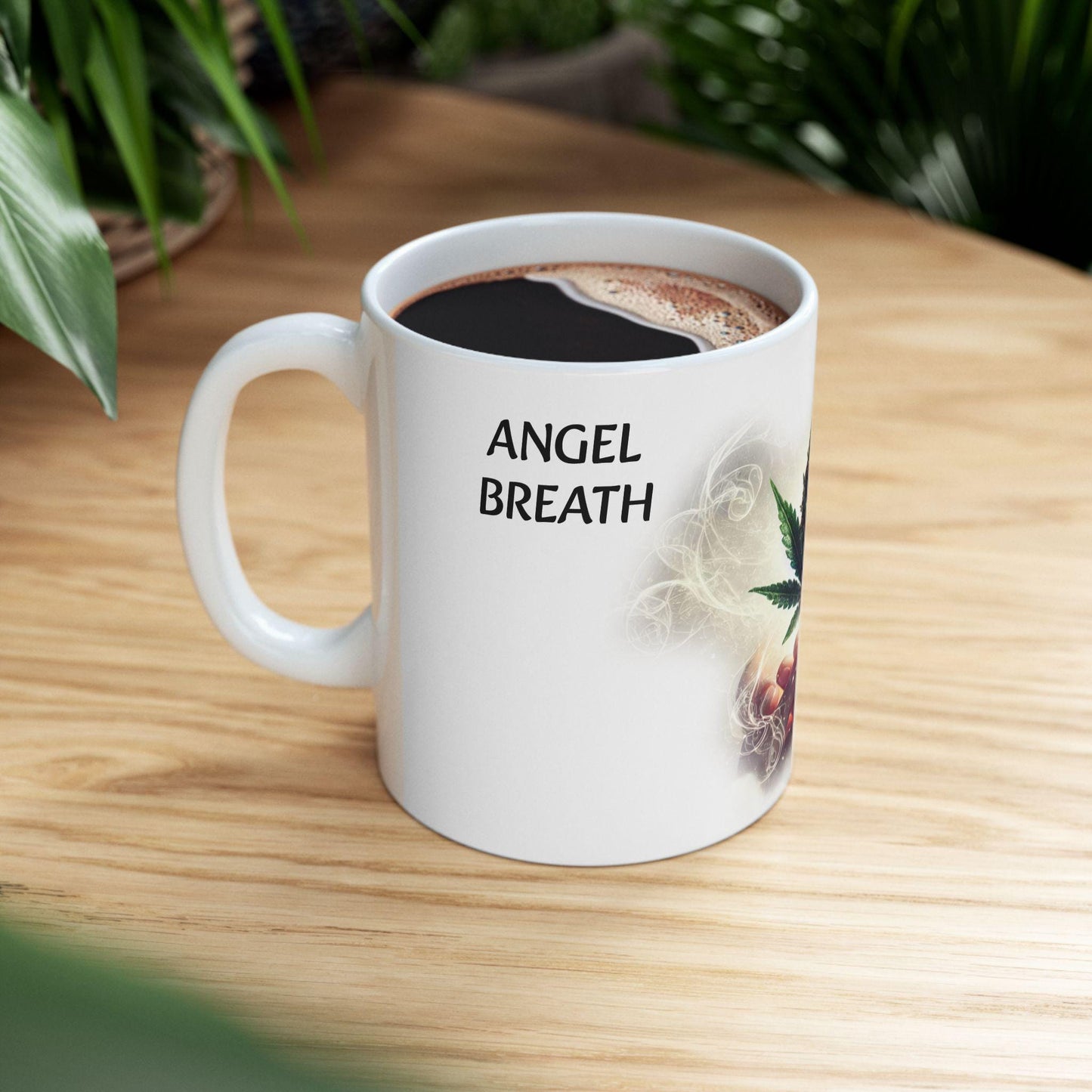 ANGEL BREATH - (11oz) Weed Strain Coffee Mugs - Perfect Gift for Stoners, Weed Mug, Marijuana Gift; Wake and Bake Essentials; Cannabis Decor