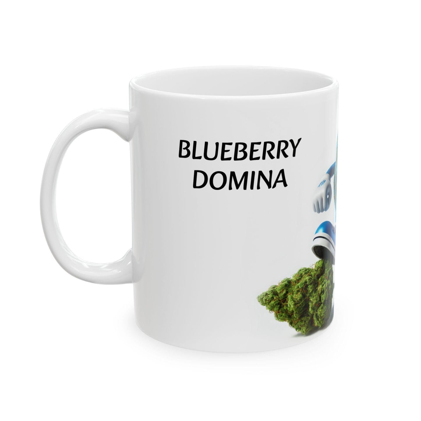 BLUEBERRY DOMINA - (11oz) Weed Strain Coffee Mugs - Perfect Stoner Gift, Weed Mug, Marijuana Gift; Wake and Bake Essentials; Cannabis Decor