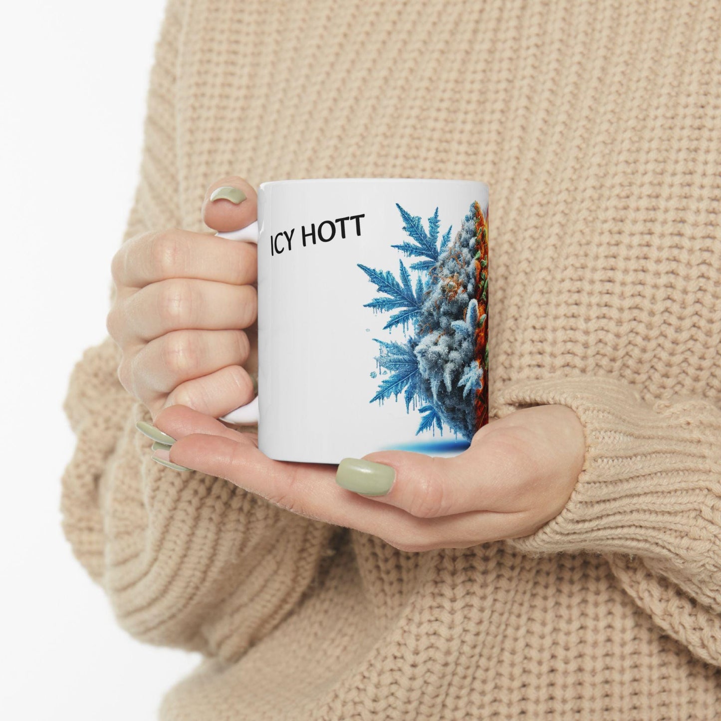 ICEY HOTT - (11oz) Weed Strain Coffee Mugs - Perfect Gift for Stoners, Weed Mug, Marijuana Gift; Wake and Bake Essentials; Cannabis Decor
