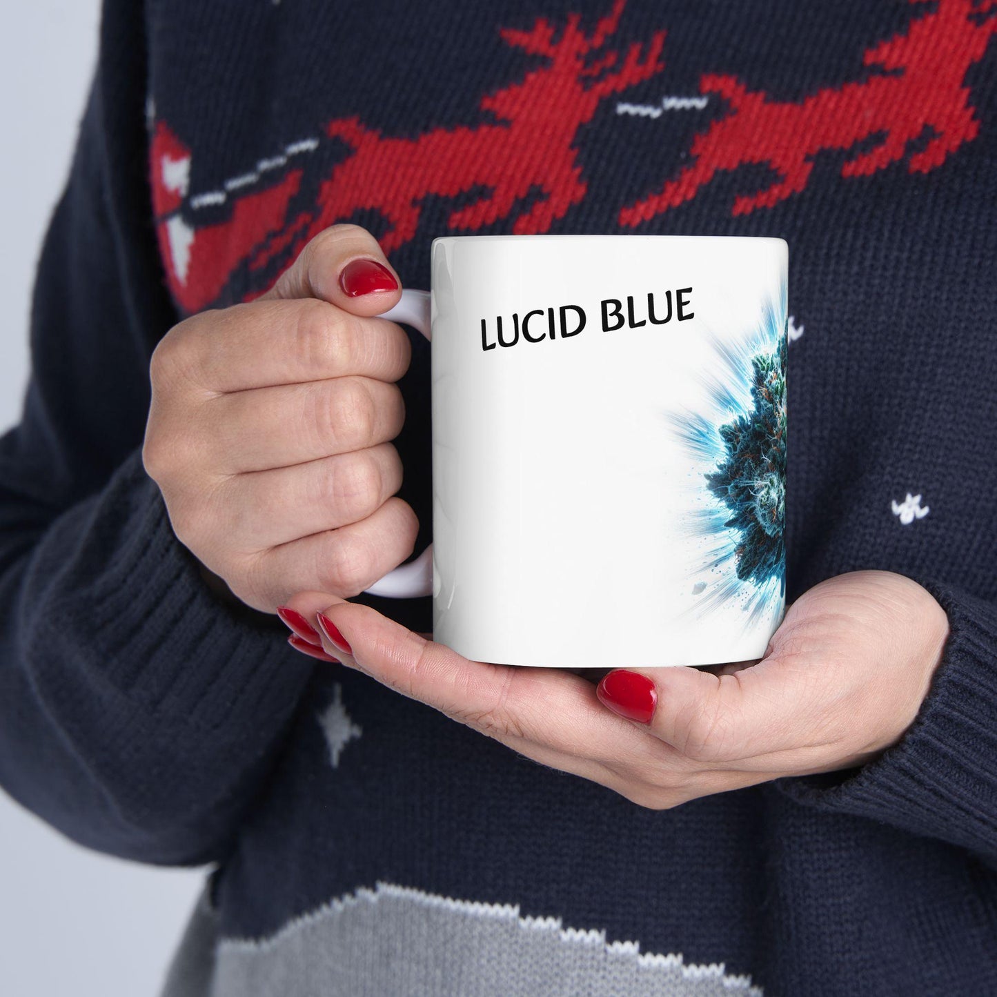 LUCID BLUE - (11oz) Weed Strain Coffee Mugs - Perfect Gift for Stoners, Weed Mug, Marijuana Gift; Wake and Bake Essentials; Cannabis Decor