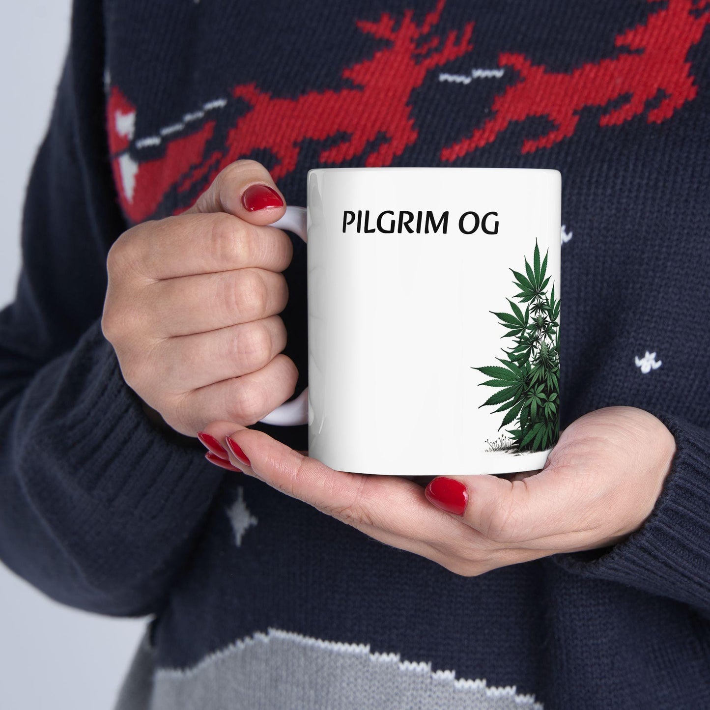PILGRIM OG - (11oz) Weed Strain Coffee Mugs - Perfect Gift for Stoners, Weed Mug, Marijuana Gift; Wake & Bake Essentials; Cannabis Pot Decor