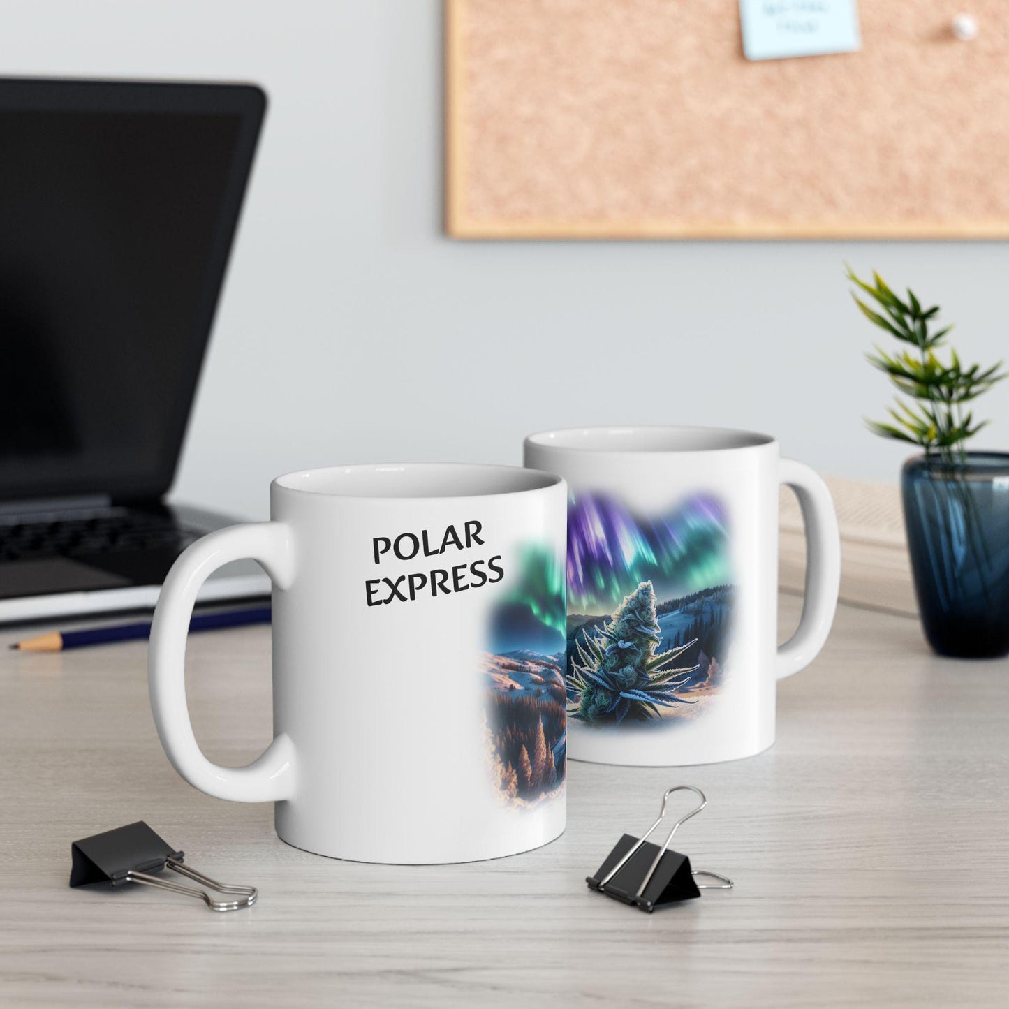 POLAR EXPRESS - (11oz) Weed Strain Coffee Mugs - Perfect Stoner Gift, Weed Mug, Marijuana Gift; Wake and Bake Essentials; Cannabis Pot Decor