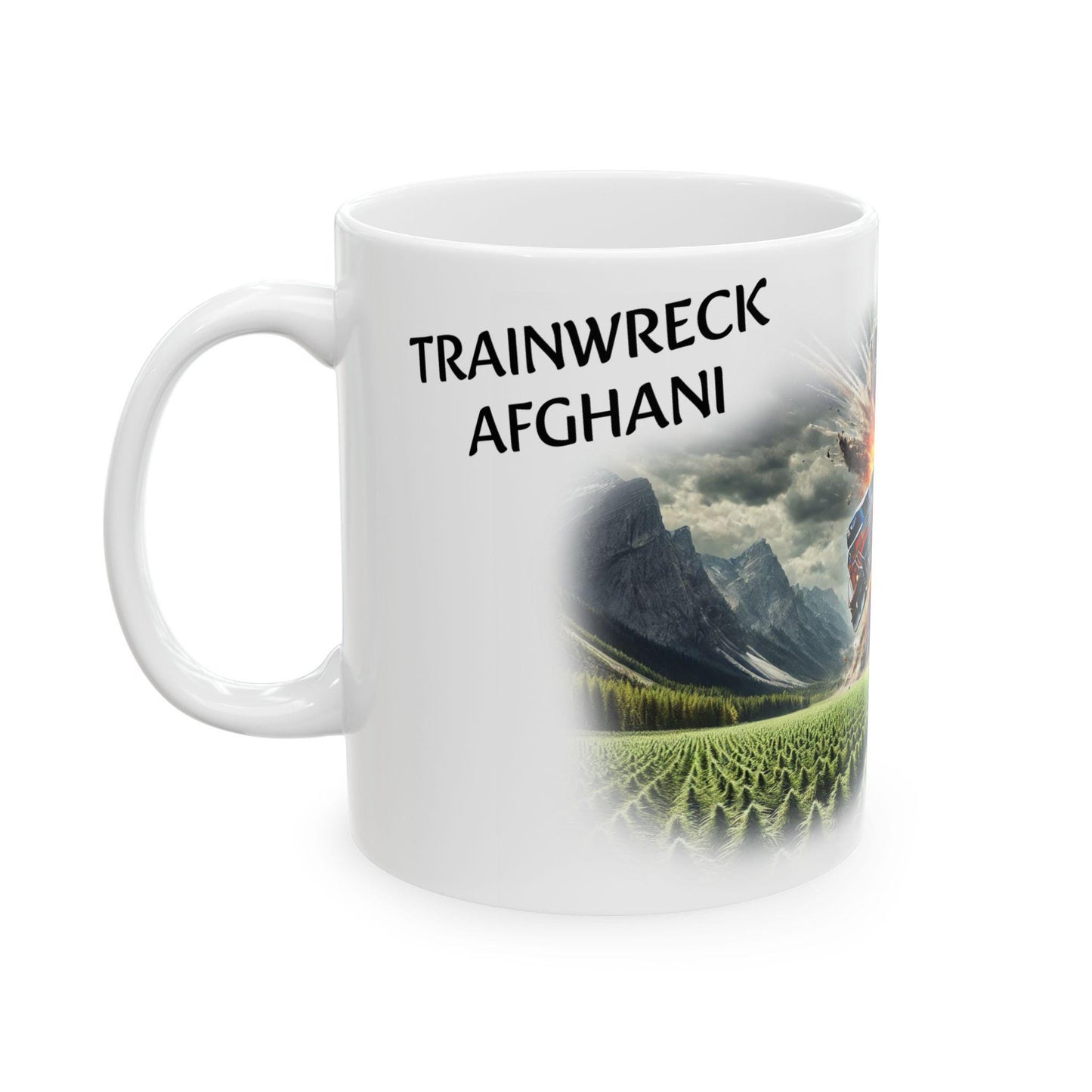 TRAINWRECK AFGHANI - (11oz) Weed Strain Coffee Mugs - Stoner Gift, Weed Mug, Marijuana Gift; Wake & Bake Essentials; Cannabis Pot Decor