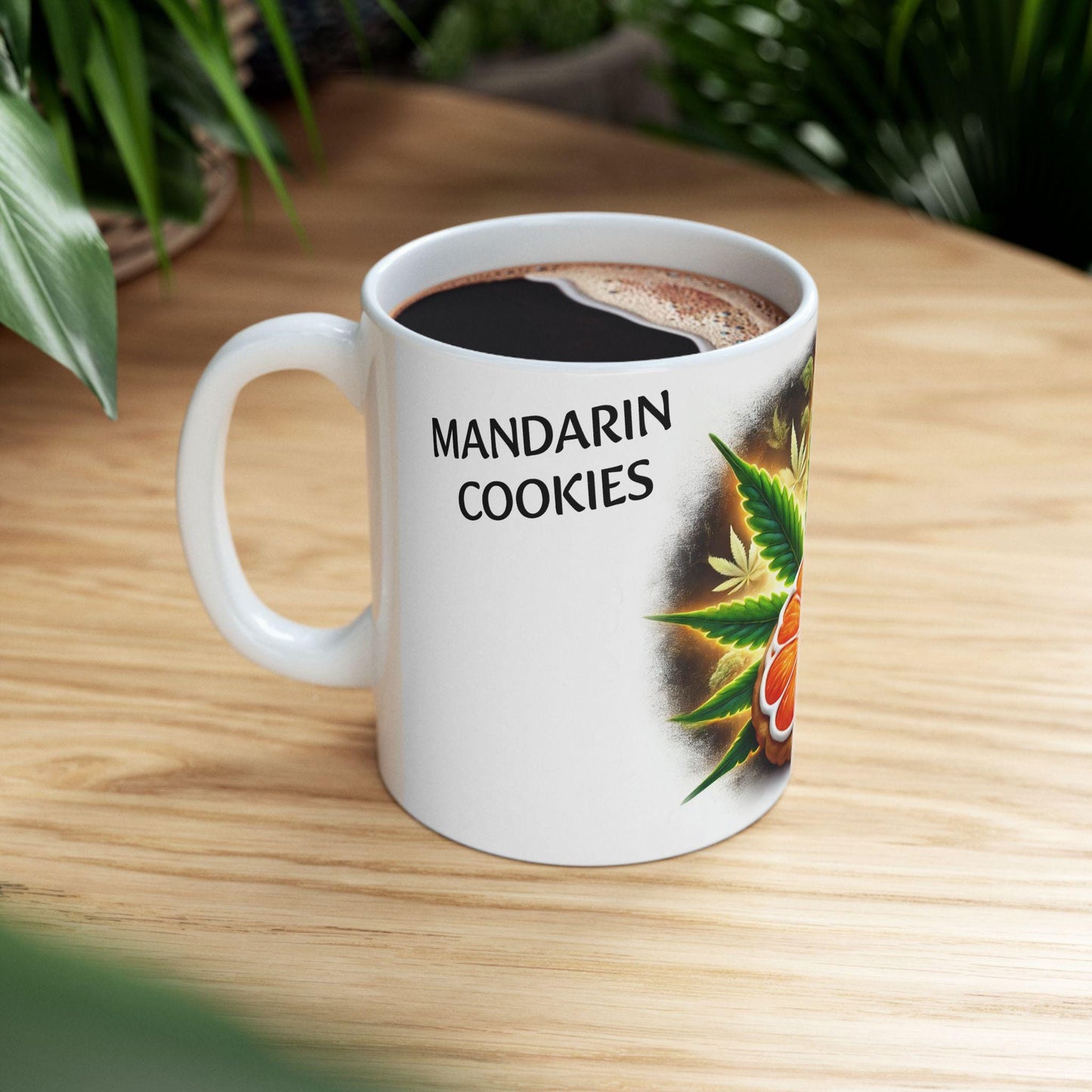 MANDARIN COOKIES - (11oz) Weed Strain Coffee Mugs - Stoner Gift, Weed Mug, Marijuana Gift; Wake and Bake Essentials; Cannabis Pot Decor