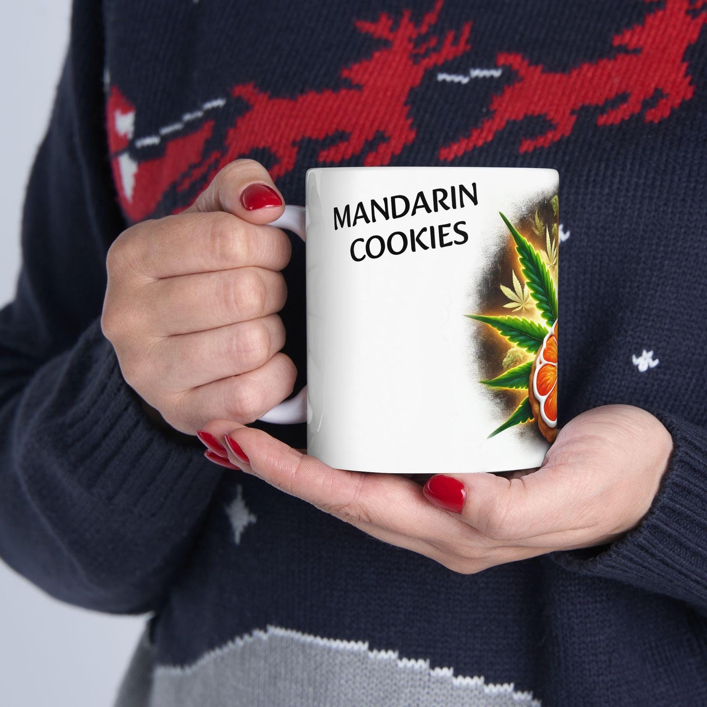 MANDARIN COOKIES - (11oz) Weed Strain Coffee Mugs - Stoner Gift, Weed Mug, Marijuana Gift; Wake and Bake Essentials; Cannabis Pot Decor