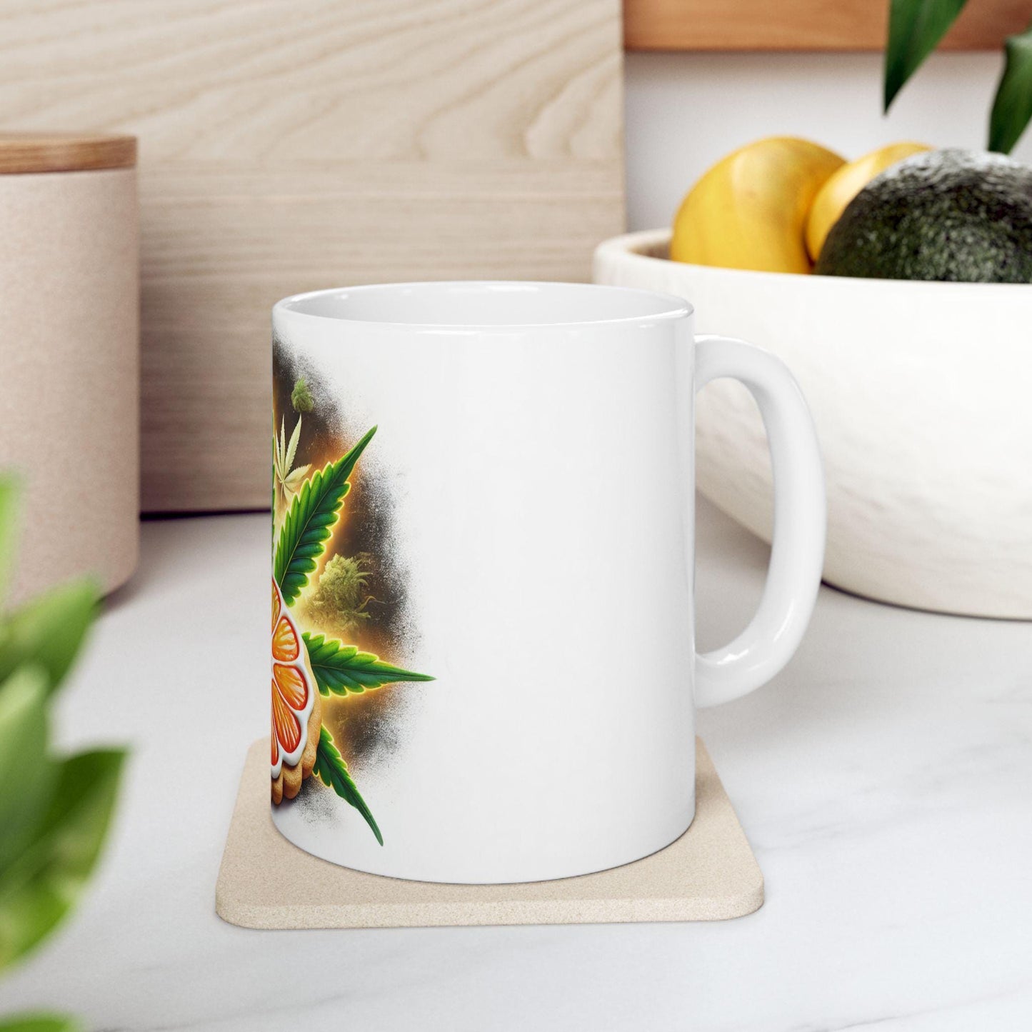 MANDARIN COOKIES - (11oz) Weed Strain Coffee Mugs - Stoner Gift, Weed Mug, Marijuana Gift; Wake and Bake Essentials; Cannabis Pot Decor