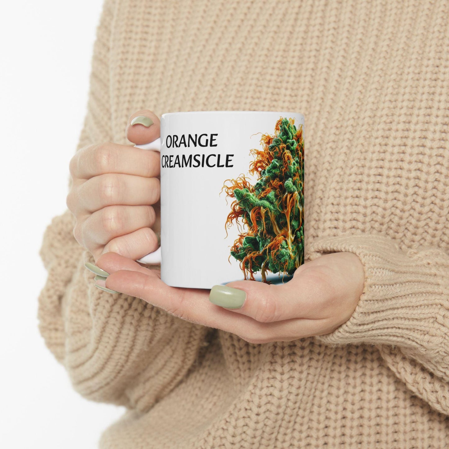 ORANGE CREAMSICLE - (11oz) Weed Strain Coffee Mugs - Stoner Gifts, Weed Mug, Marijuana Gift; Wake and Bake Essentials; Cannabis Pot Decor