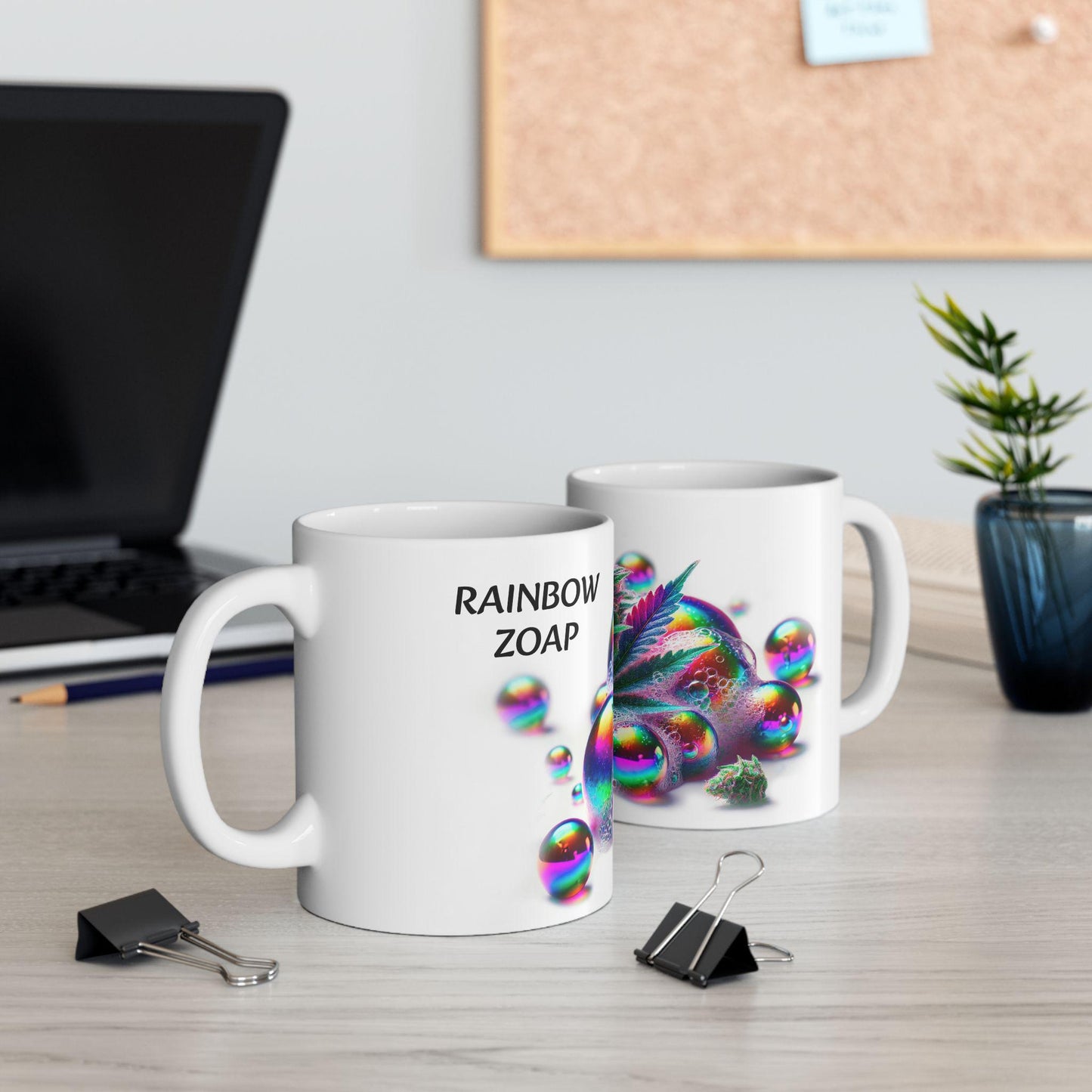 RAINBOW ZOAP - (11oz) Weed Strain Coffee Mugs - Stoner Gift, Weed Mug, Marijuana Gift; Wake and Bake Essentials; Cannabis Pot Decor