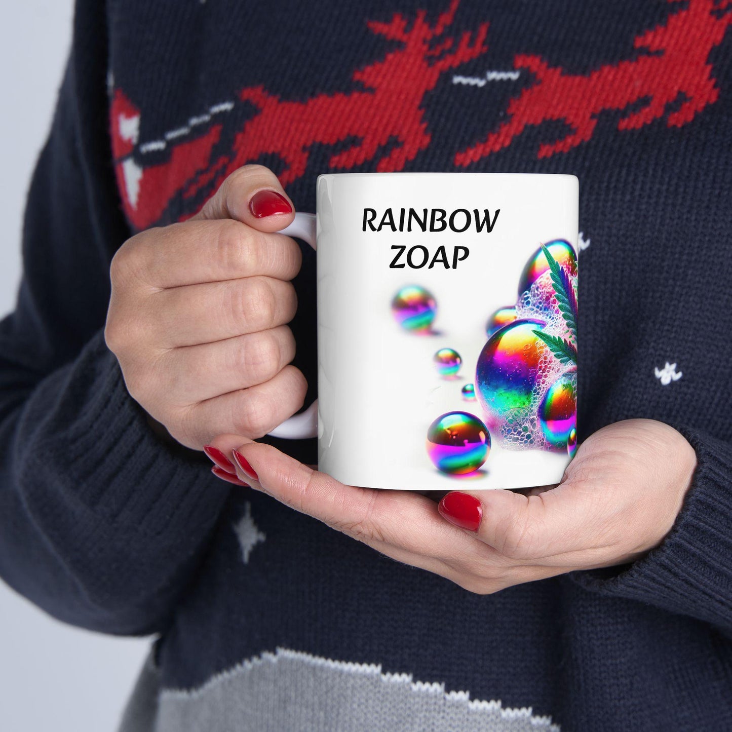 RAINBOW ZOAP - (11oz) Weed Strain Coffee Mugs - Stoner Gift, Weed Mug, Marijuana Gift; Wake and Bake Essentials; Cannabis Pot Decor