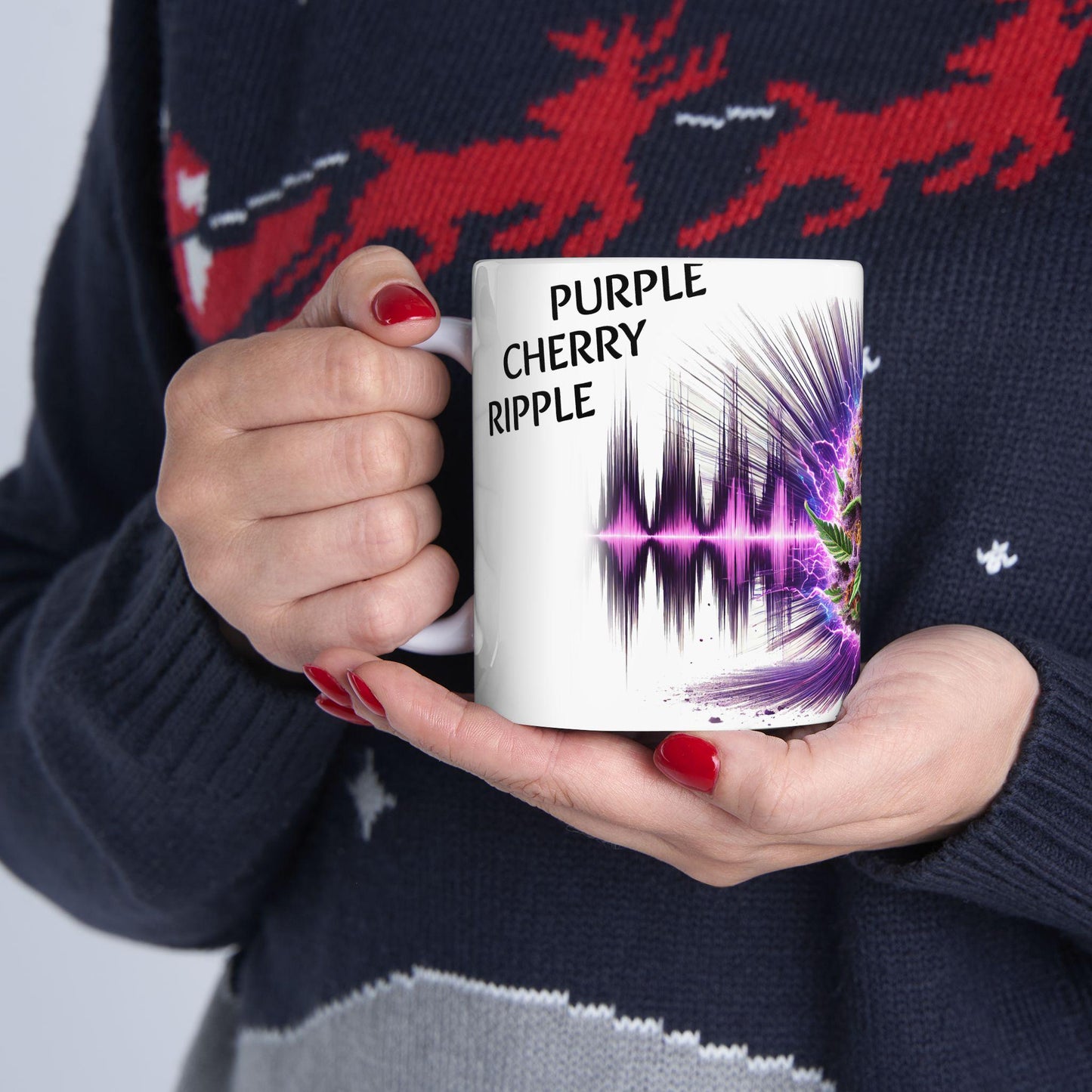 PURPLE CHERRY RIPPLE - (11oz) Weed Strain Coffee Mugs - Stoner Gift, Weed Mug, Marijuana Gift; Wake and Bake Essentials; Cannabis Pot Decor
