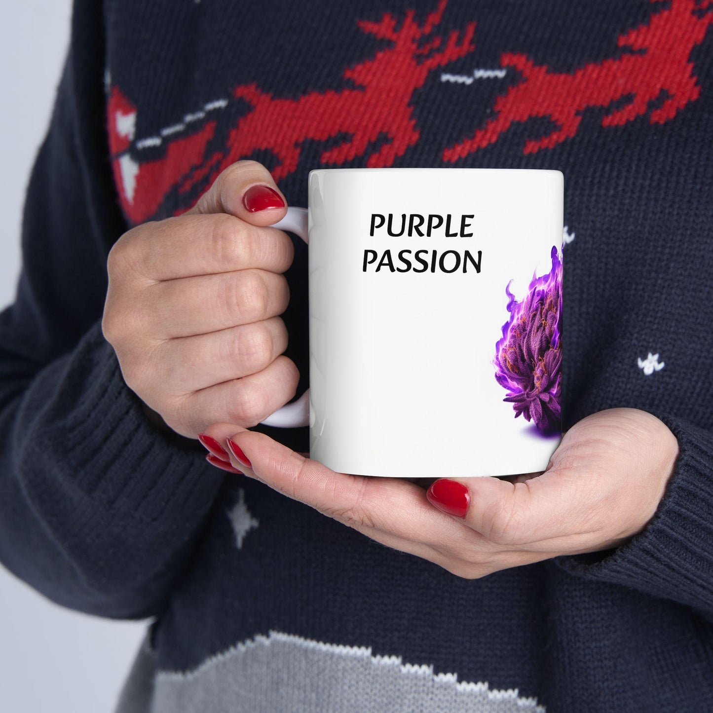 PURPLE PASSION - (11oz) Weed Strain Coffee Mugs - Stoner Gift, Weed Mug, Marijuana Gift; Wake and Bake Essentials; Cannabis Pot Decor