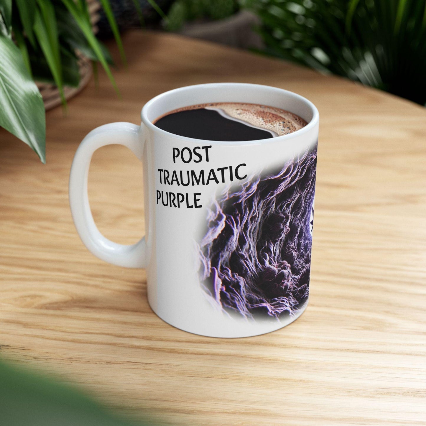 POST TRAUMATIC PURPLE - (11oz) Weed Strain Coffee Mugs - Stoner Gift, Weed Mug, Marijuana Gift; Wake and Bake Essentials; Cannabis Pot Decor