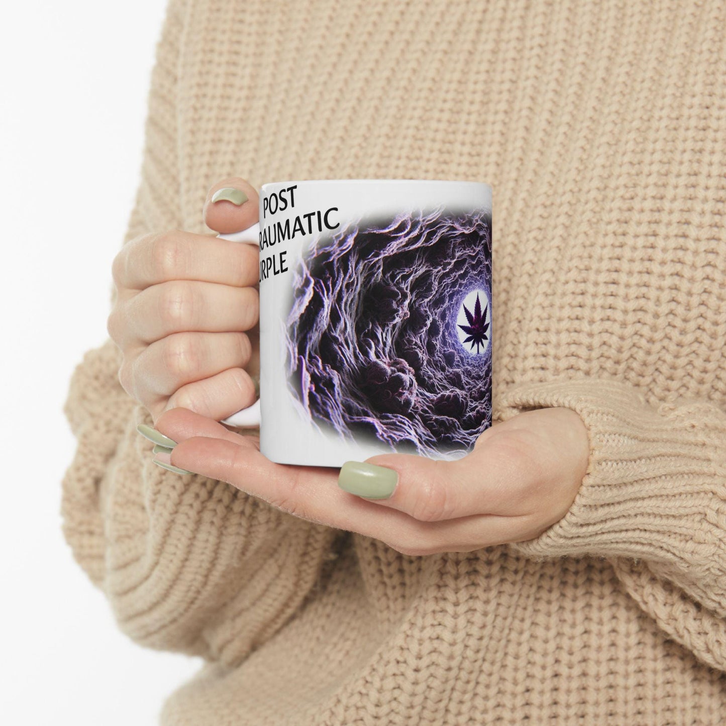 POST TRAUMATIC PURPLE - (11oz) Weed Strain Coffee Mugs - Stoner Gift, Weed Mug, Marijuana Gift; Wake and Bake Essentials; Cannabis Pot Decor