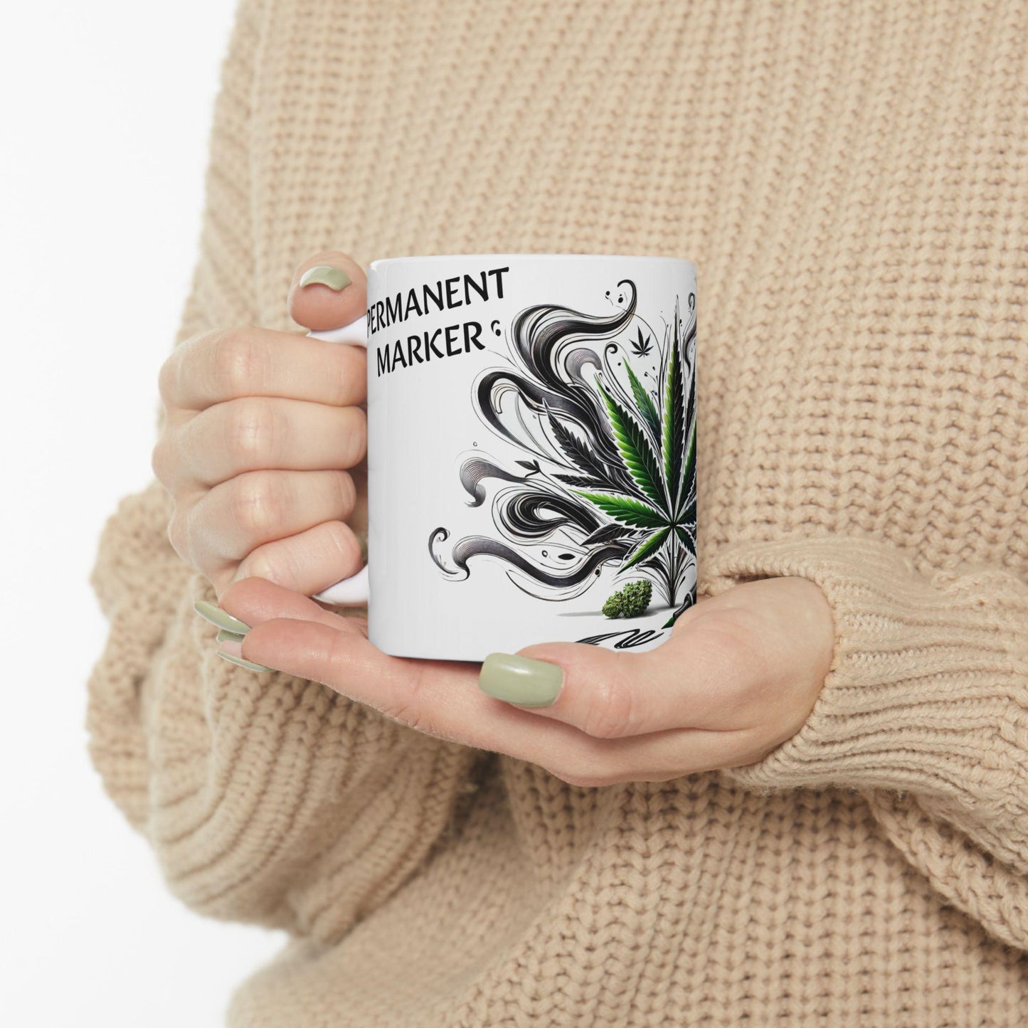 PERMANENT MARKER - (11oz) Weed Strain Coffee Mugs - Stoner Gift, Weed Mug, Marijuana Gift; Wake and Bake Essentials; Cannabis Pot Decor