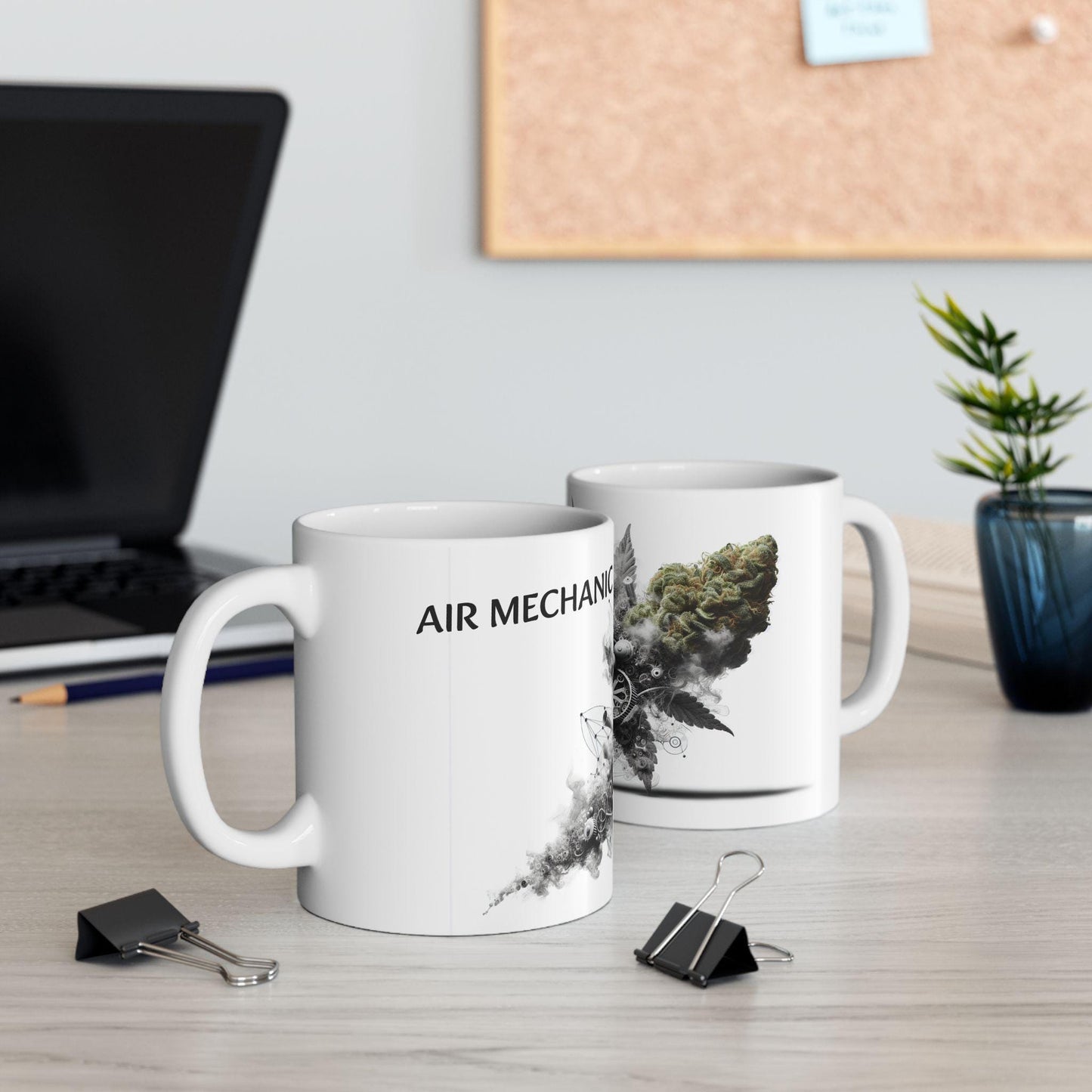 AIR MECHANIC - (11oz) Weed Strain Coffee Mugs - Perfect Gift for Stoners, Weed Mug, Marijuana Lovers; Wake & Bake Essentials; Cannabis Decor