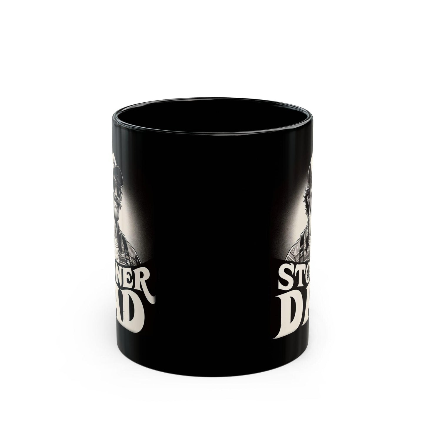 STONER DAD - BLACK Weed Themed Coffee Mugs - Perfect Gift for Smokers, Stoners, Marijuana Lovers, Growers; Dad gifts or Fathers Day