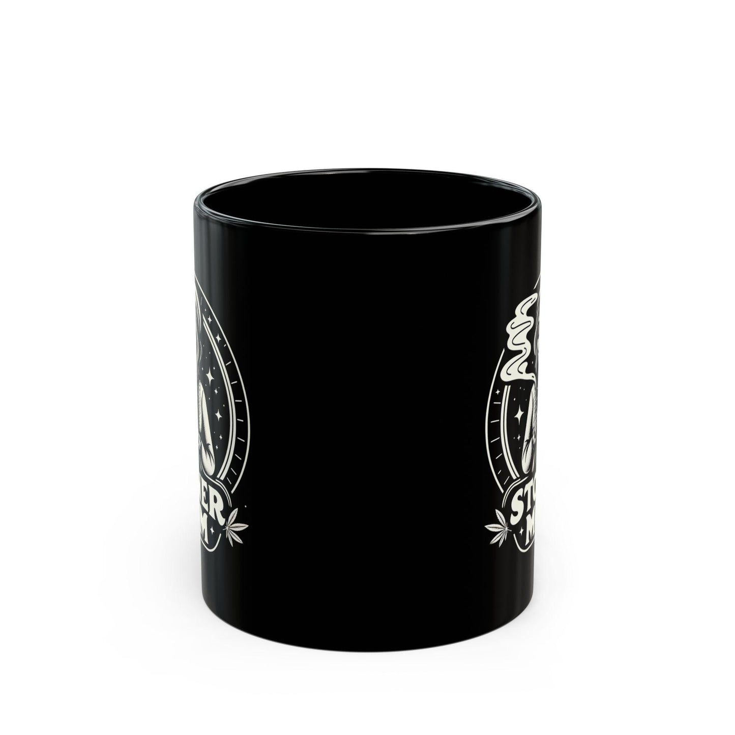 STONER MOM - BLACK Weed Themed Coffee Mugs - Perfect Gift for Smokers, Stoners, Marijuana Lovers, Growers. Mom gifts, Mother's Day