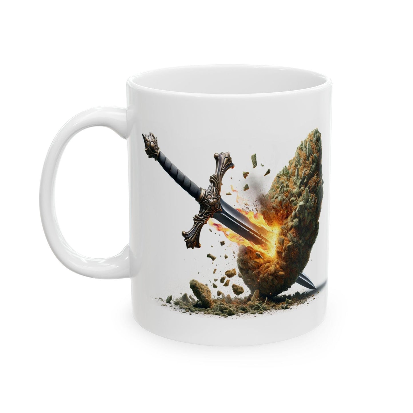 EPIC Sword x WEED Mug - Marijuana Themed Coffee Mugs, Weed Graphic - Perfect Gift for Smokers, Weed Lovers, Stoners - Cannabis Decor