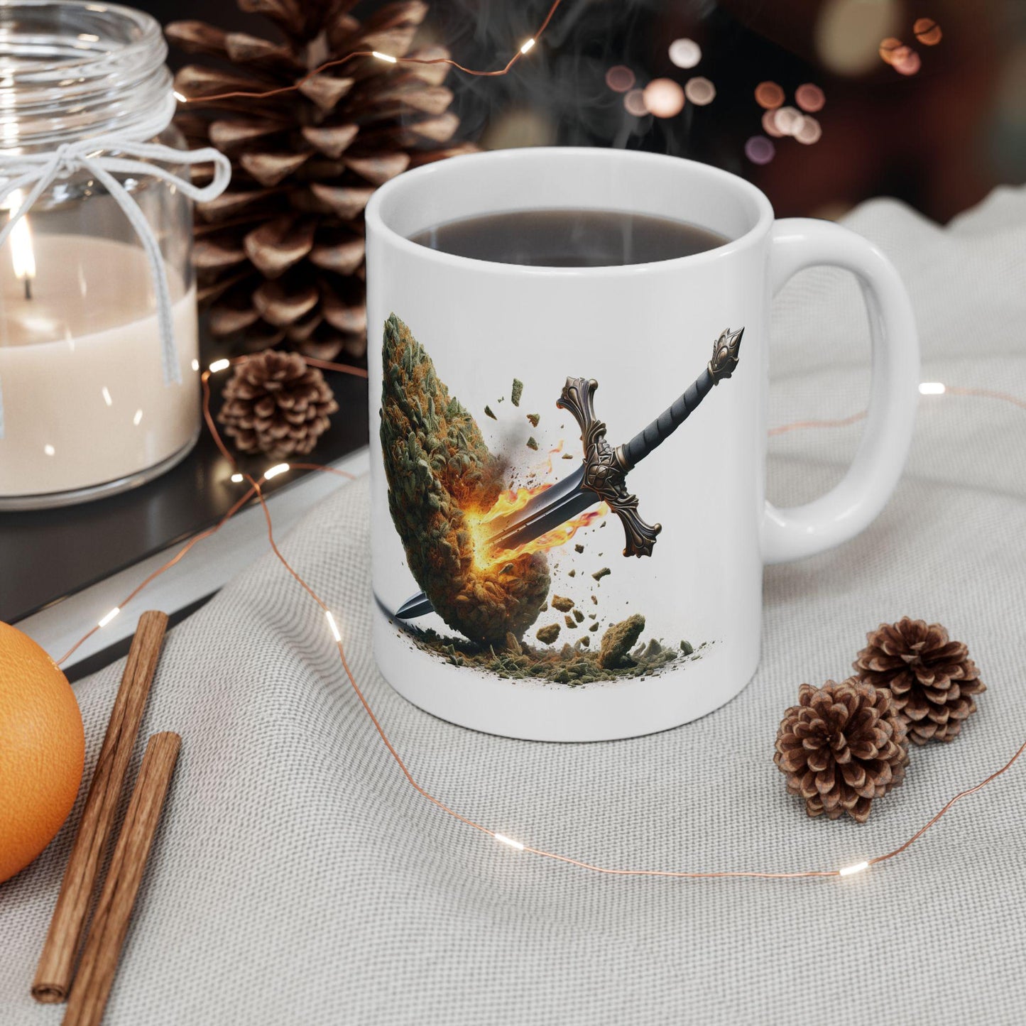EPIC Sword x WEED Mug - Marijuana Themed Coffee Mugs, Weed Graphic - Perfect Gift for Smokers, Weed Lovers, Stoners - Cannabis Decor