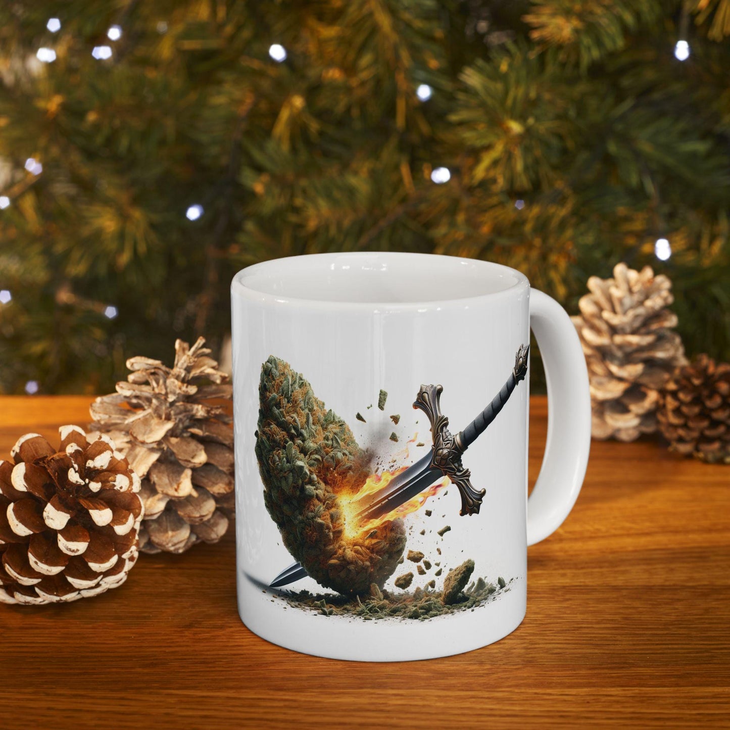 EPIC Sword x WEED Mug - Marijuana Themed Coffee Mugs, Weed Graphic - Perfect Gift for Smokers, Weed Lovers, Stoners - Cannabis Decor
