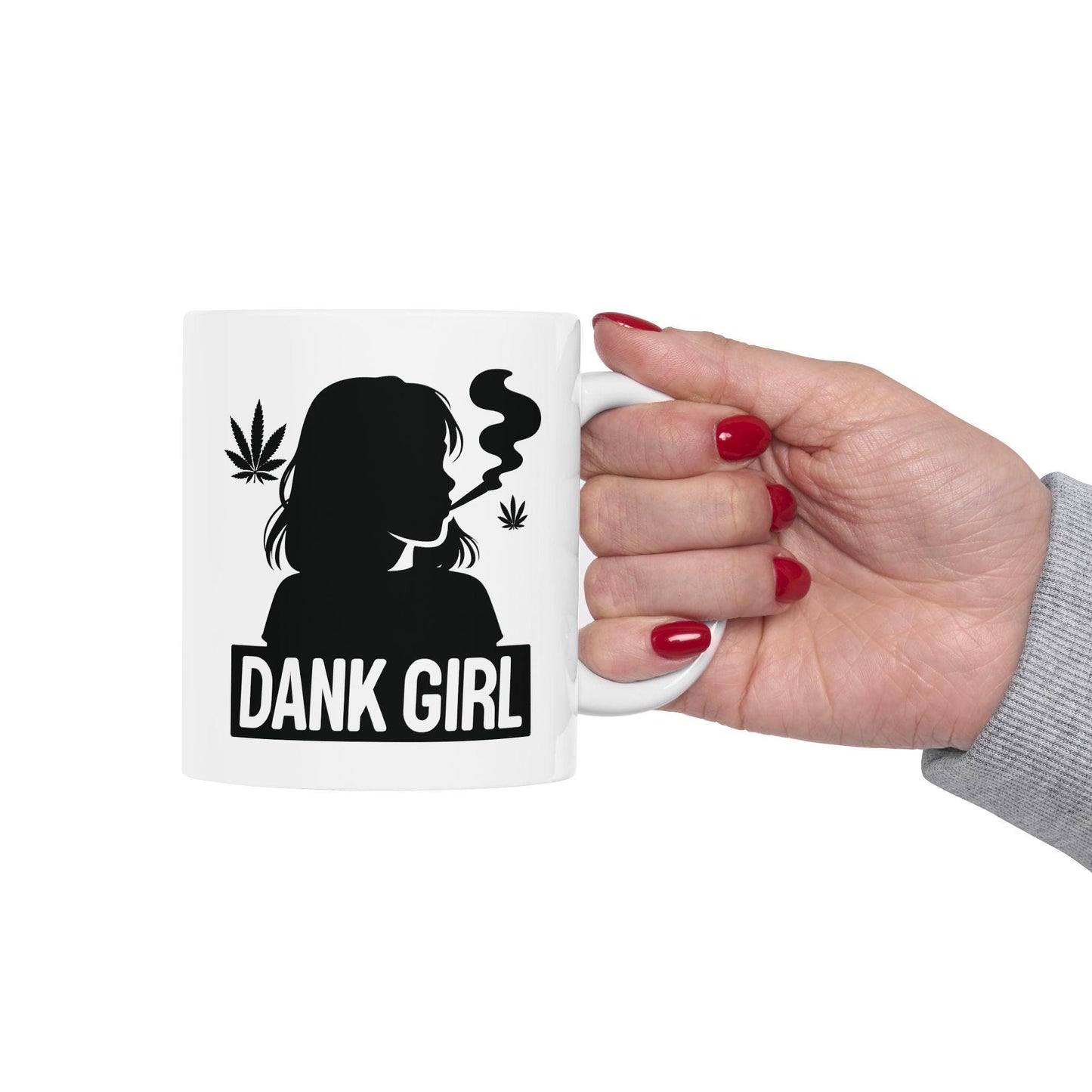 DANK GIRLS - Weed Themed Coffee Mugs - Stoner Gifts for Her (SILHOUETTE) Wake and bake mug, Weed Mug, Dank Girls