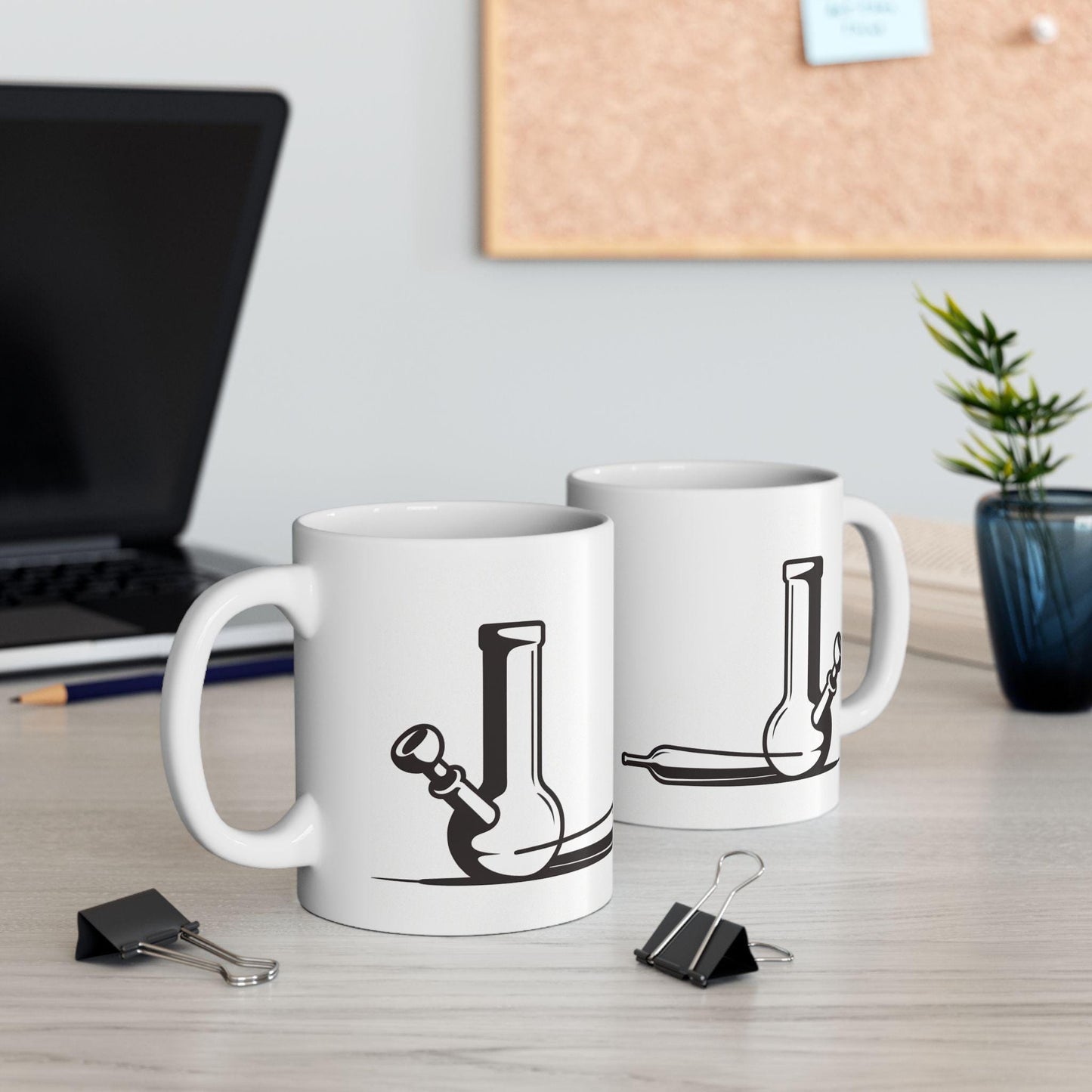 BONG x JOINT - Weed Themed Coffee Mugs, Marijuana Graphic - Perfect Gift for Smokers, Weed Lovers, Stoners - Cannabis Decor