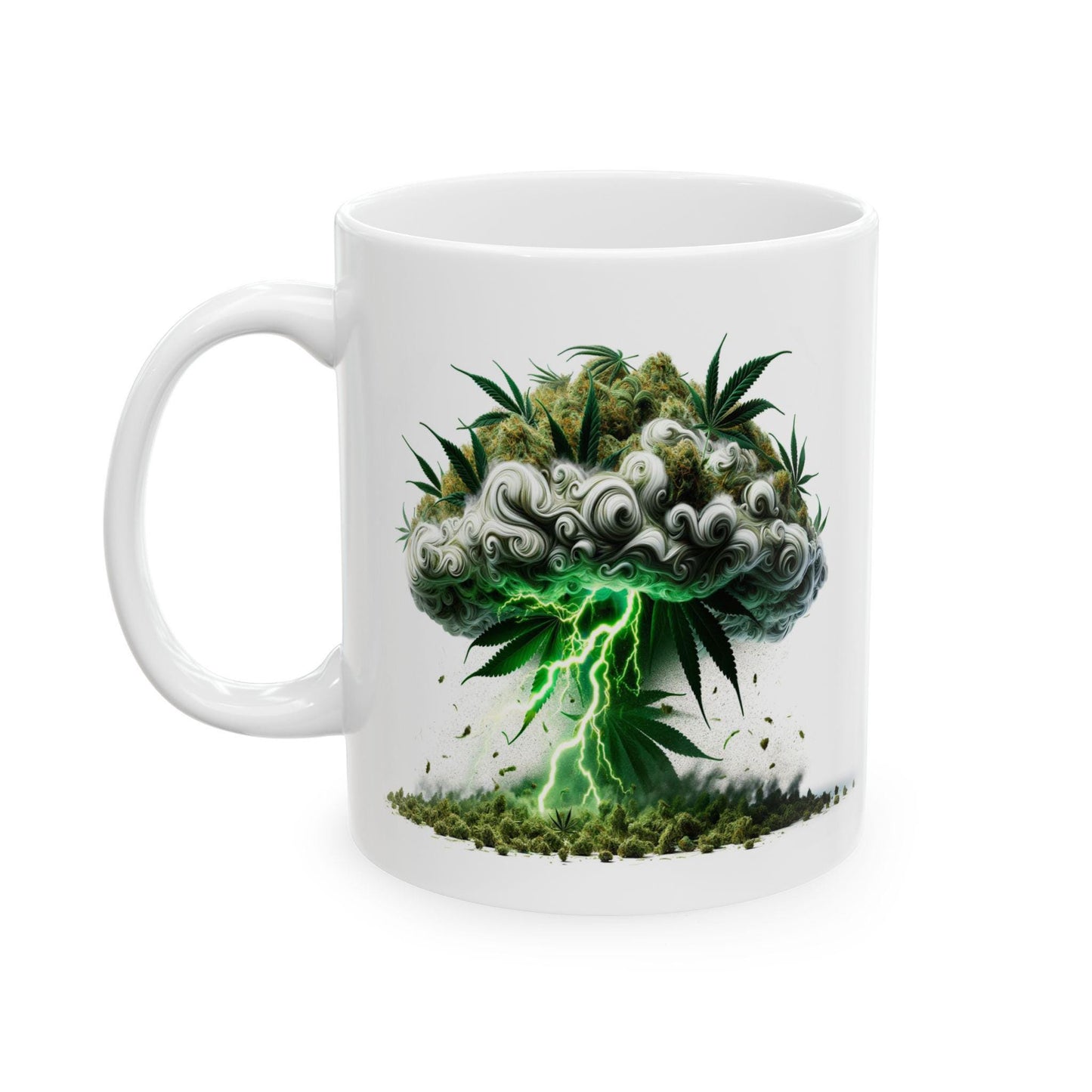 WEED Mushroom Cloud - Marijuana Themed Coffee Mugs, Weed Graphic - Perfect Gift for Smokers, Weed Lovers, Stoners