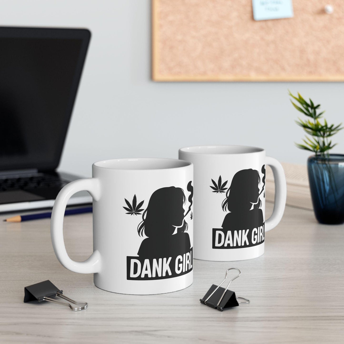 DANK GIRLS - Weed Themed Coffee Mugs - Stoner Gifts for Her (SILHOUETTE) Wake and bake mug, Weed Mug, Dank Girls