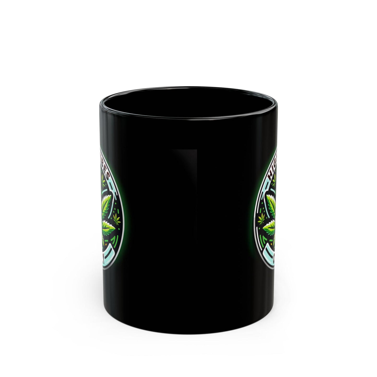 HIGH VIBES Only - BLACK Marijuana Themed Coffee Mugs, Weed Lovers, Perfect Gift for Smokers, Stoners, Growers.