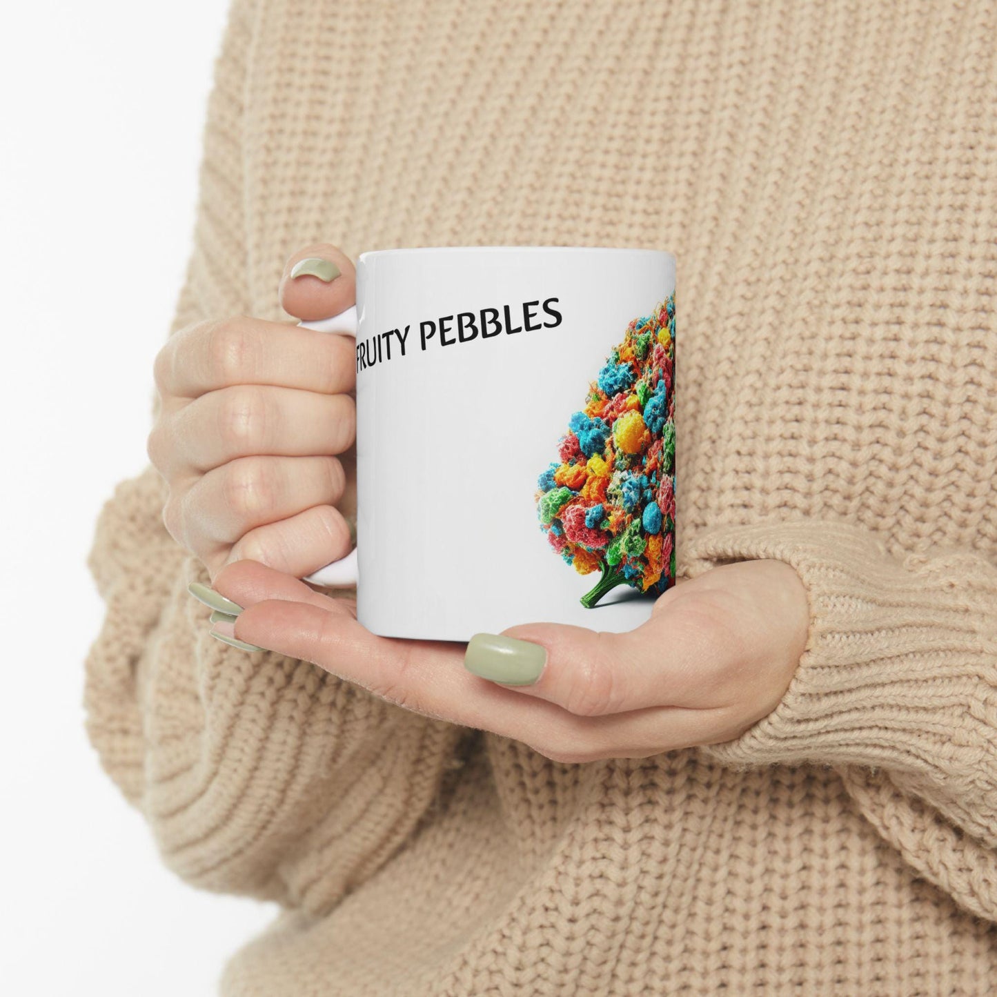 FRUITY PEBBLES - (11oz) Weed Strain Coffee Mugs - Perfect Gift for Stoners, Weed Mug, Marijuana Gift; Wake & Bake Essentials; Cannabis Decor