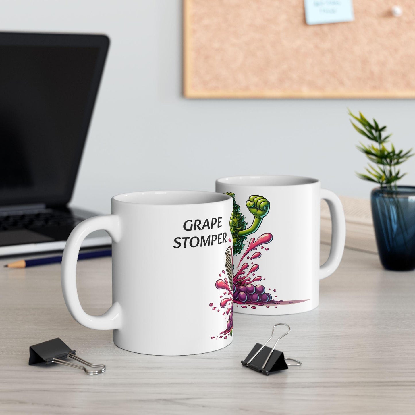 GRAPE STOMPER - (11oz) Weed Strain Coffee Mugs - Perfect Gift for Stoners, Weed Mug, Marijuana Gift; Wake & Bake Essentials; Cannabis Decor