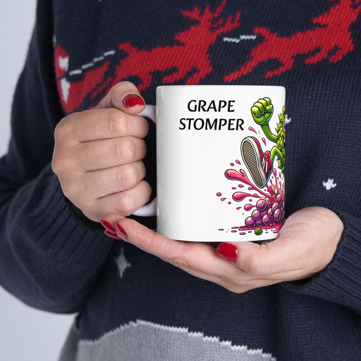 GRAPE STOMPER - (11oz) Weed Strain Coffee Mugs - Perfect Gift for Stoners, Weed Mug, Marijuana Gift; Wake & Bake Essentials; Cannabis Decor