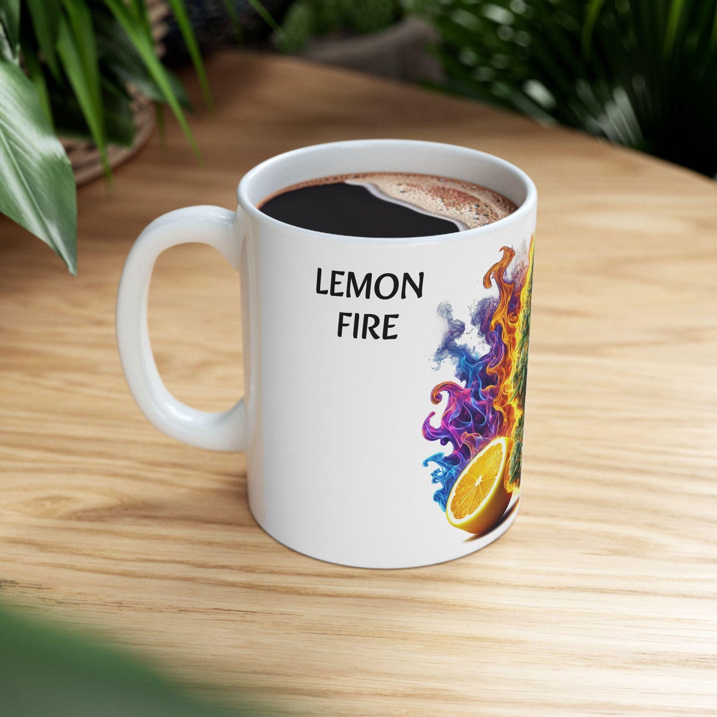 LEMON FIRE - (11oz) Weed Strain Coffee Mugs - Perfect Gift for Stoners, Weed Mug, Marijuana Gift; Wake and Bake Essentials; Cannabis Decor