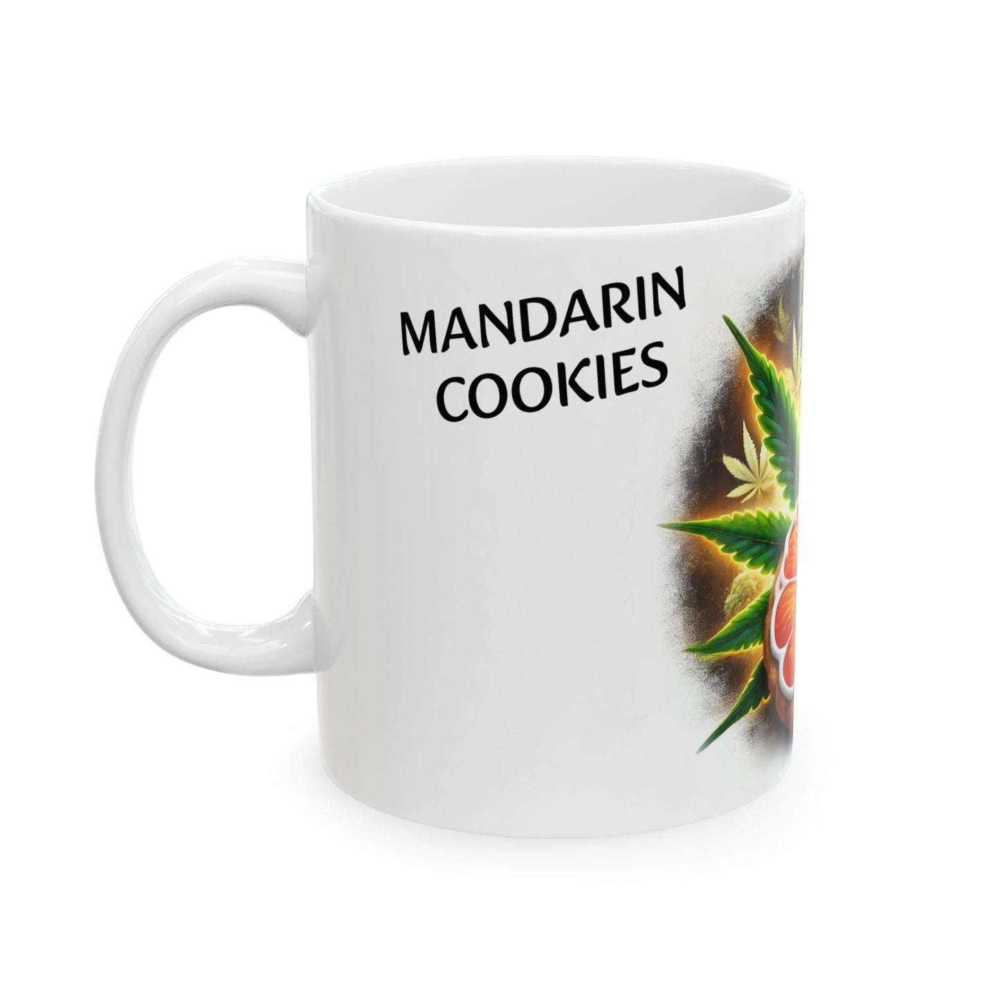 MANDARIN COOKIES - (11oz) Weed Strain Coffee Mugs - Stoner Gift, Weed Mug, Marijuana Gift; Wake and Bake Essentials; Cannabis Pot Decor