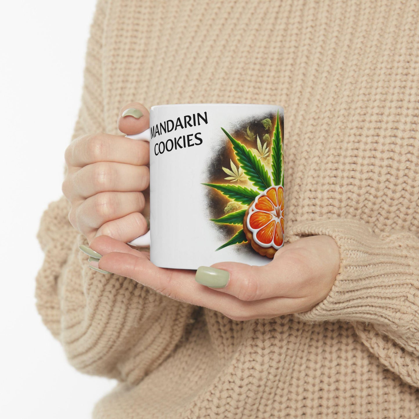 MANDARIN COOKIES - (11oz) Weed Strain Coffee Mugs - Stoner Gift, Weed Mug, Marijuana Gift; Wake and Bake Essentials; Cannabis Pot Decor