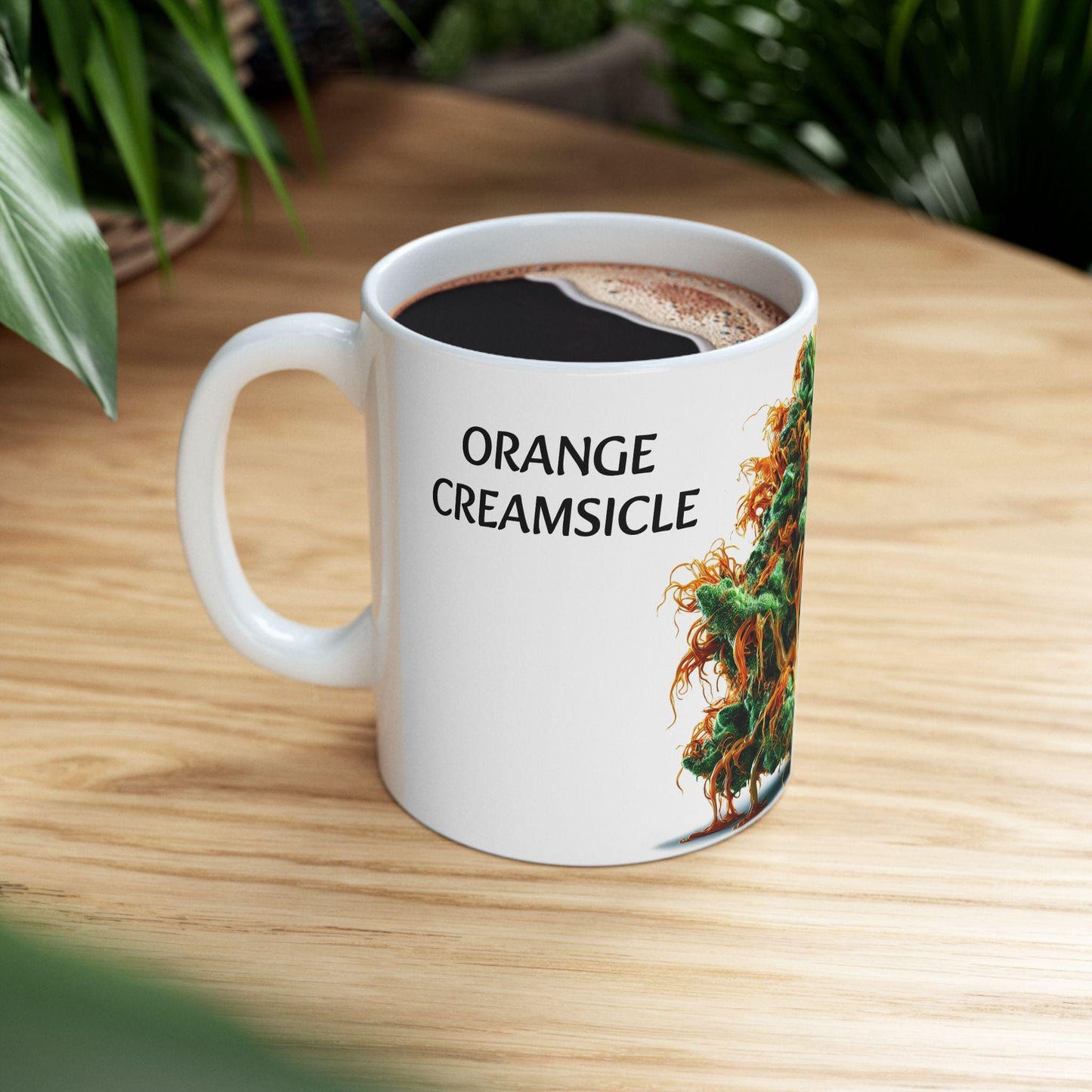 ORANGE CREAMSICLE - (11oz) Weed Strain Coffee Mugs - Stoner Gifts, Weed Mug, Marijuana Gift; Wake and Bake Essentials; Cannabis Pot Decor