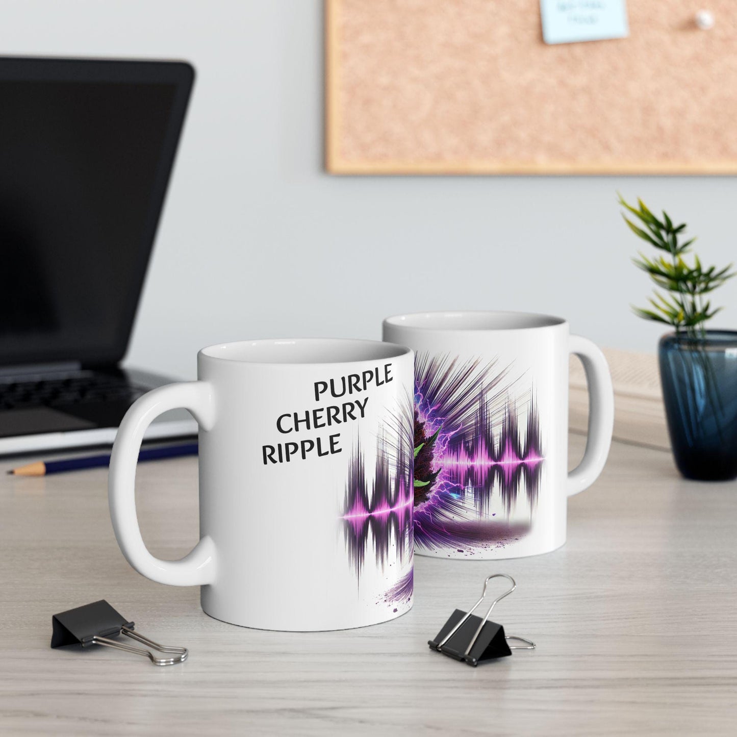 PURPLE CHERRY RIPPLE - (11oz) Weed Strain Coffee Mugs - Stoner Gift, Weed Mug, Marijuana Gift; Wake and Bake Essentials; Cannabis Pot Decor