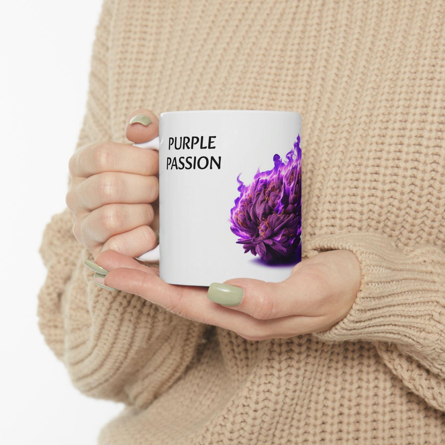 PURPLE PASSION - (11oz) Weed Strain Coffee Mugs - Stoner Gift, Weed Mug, Marijuana Gift; Wake and Bake Essentials; Cannabis Pot Decor
