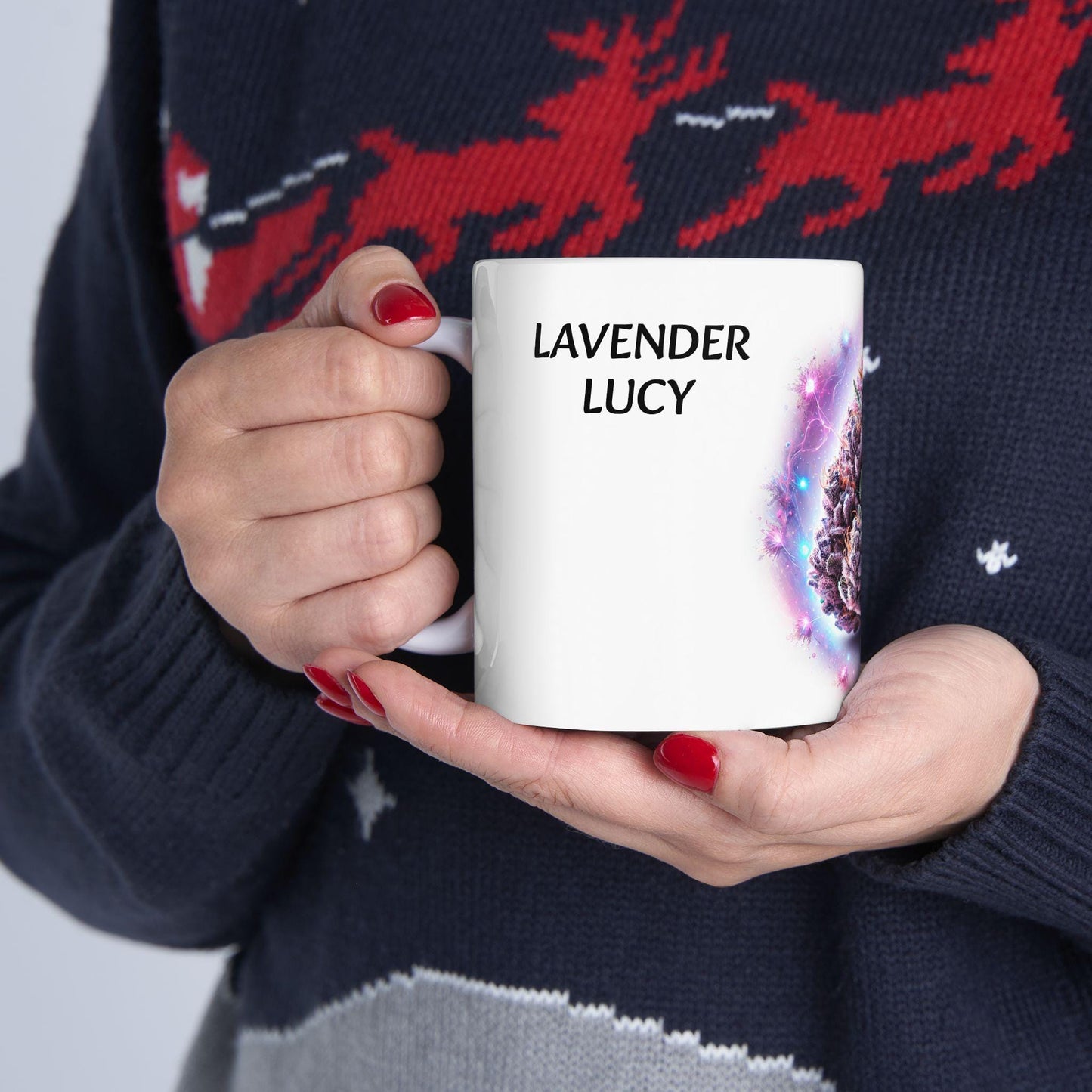LAVENDER LUCY - (11oz) Weed Strain Coffee Mugs - Stoner Gift, Weed Mug, Marijuana Gift; Wake and Bake Essentials; Cannabis Pot Decor