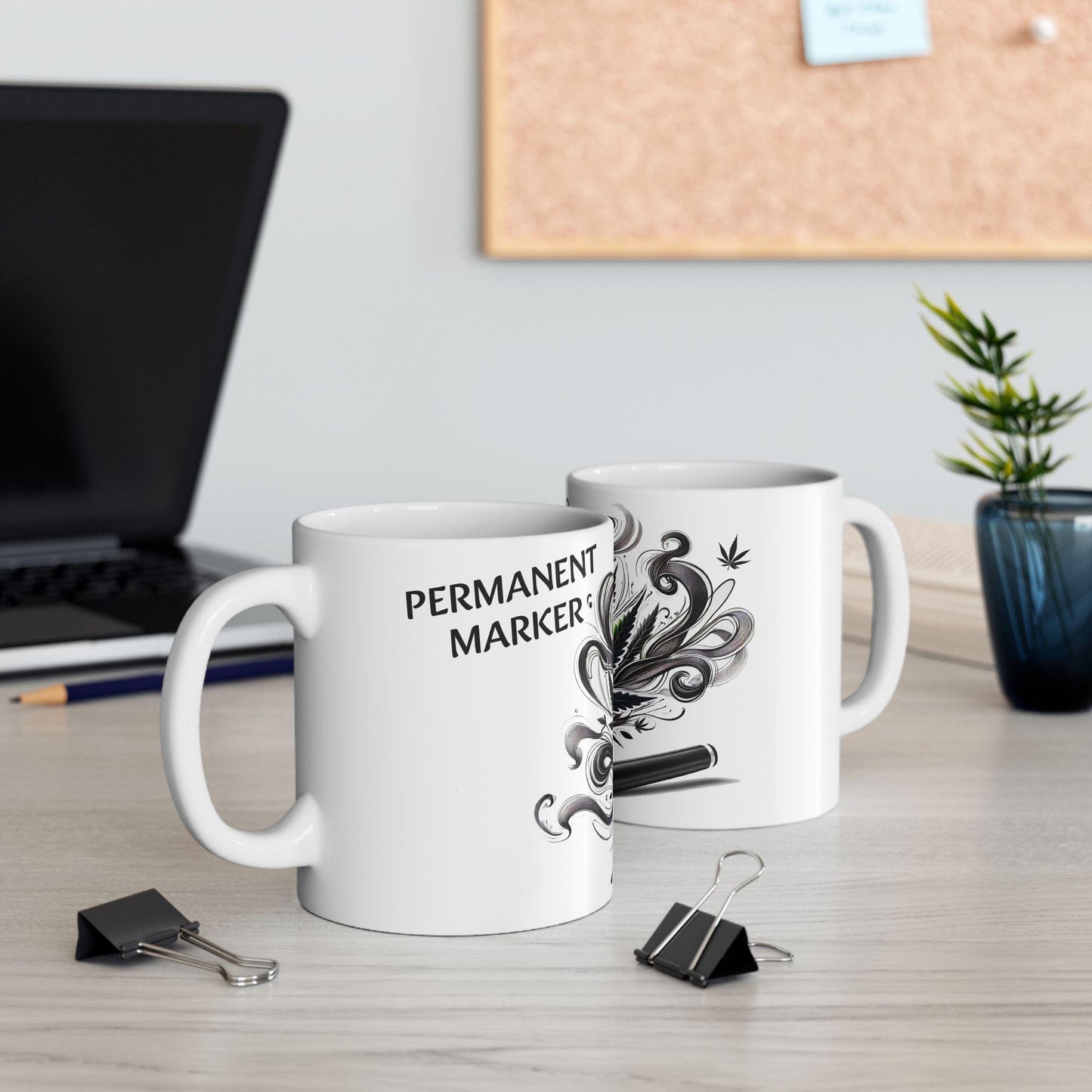 PERMANENT MARKER - (11oz) Weed Strain Coffee Mugs - Stoner Gift, Weed Mug, Marijuana Gift; Wake and Bake Essentials; Cannabis Pot Decor