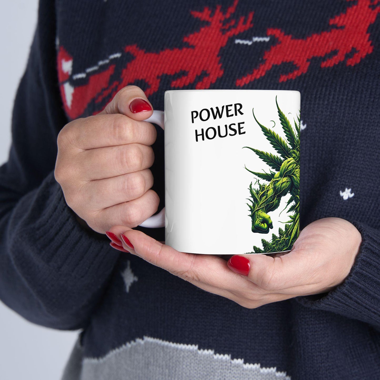 POWER HOUSE - (11oz) Weed Strain Coffee Mugs - Stoner Gift, Weed Mug, Marijuana Gift; Wake and Bake Essentials; Cannabis Pot Decor
