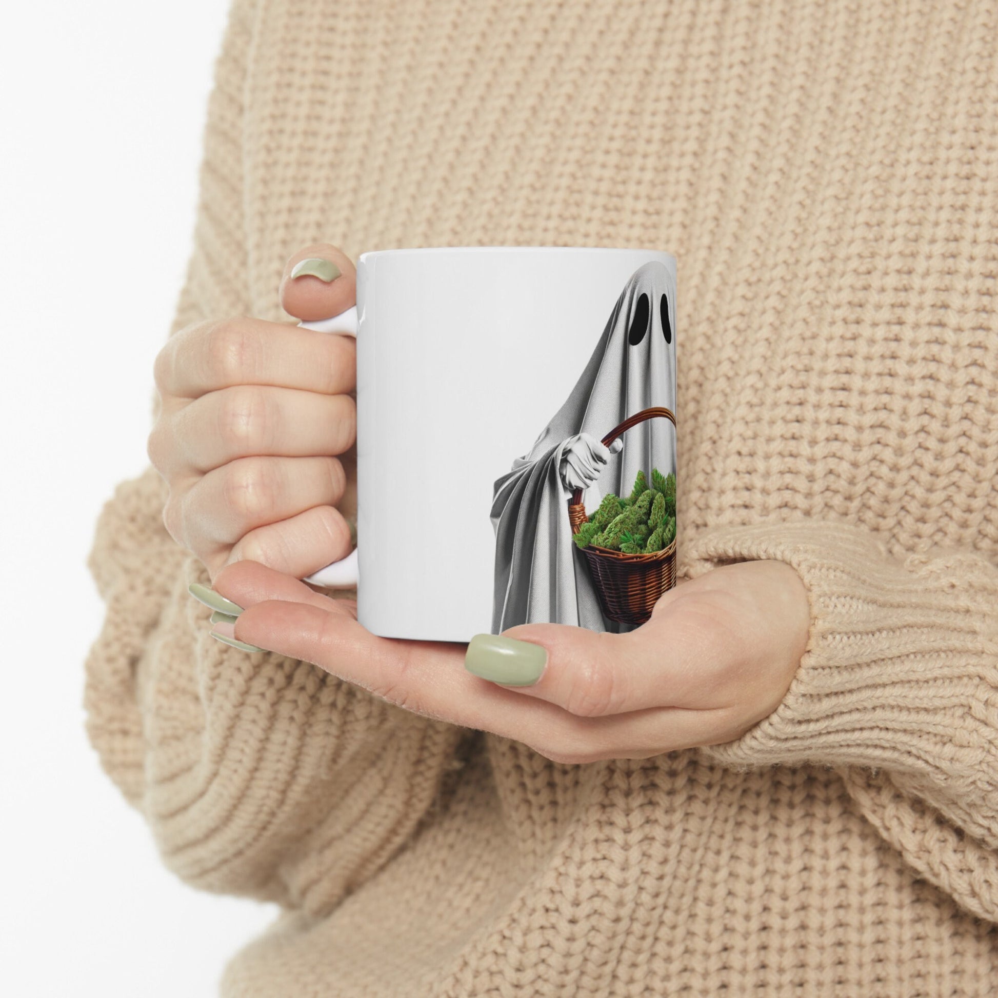 TRICK or TREAT GHOST - Weed Coffee Mug (11oz)